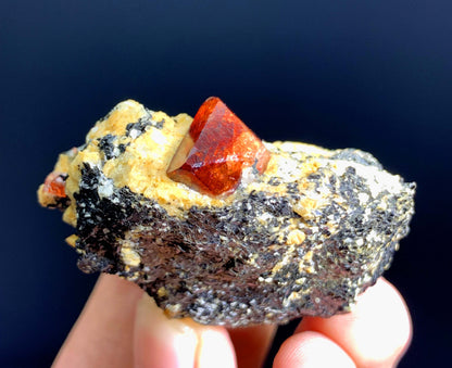 Red Zircon Crystal On Matrix From Pakistan- 52 Grams