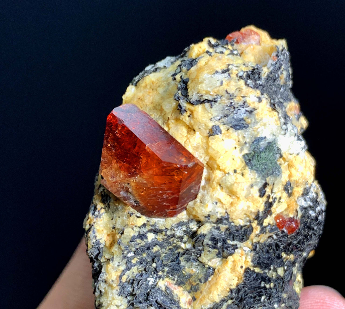 Red Zircon Crystal On Matrix From Pakistan- 52 Grams