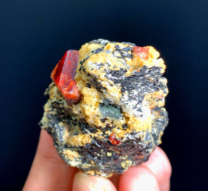 Red Zircon Crystal On Matrix From Pakistan- 52 Grams