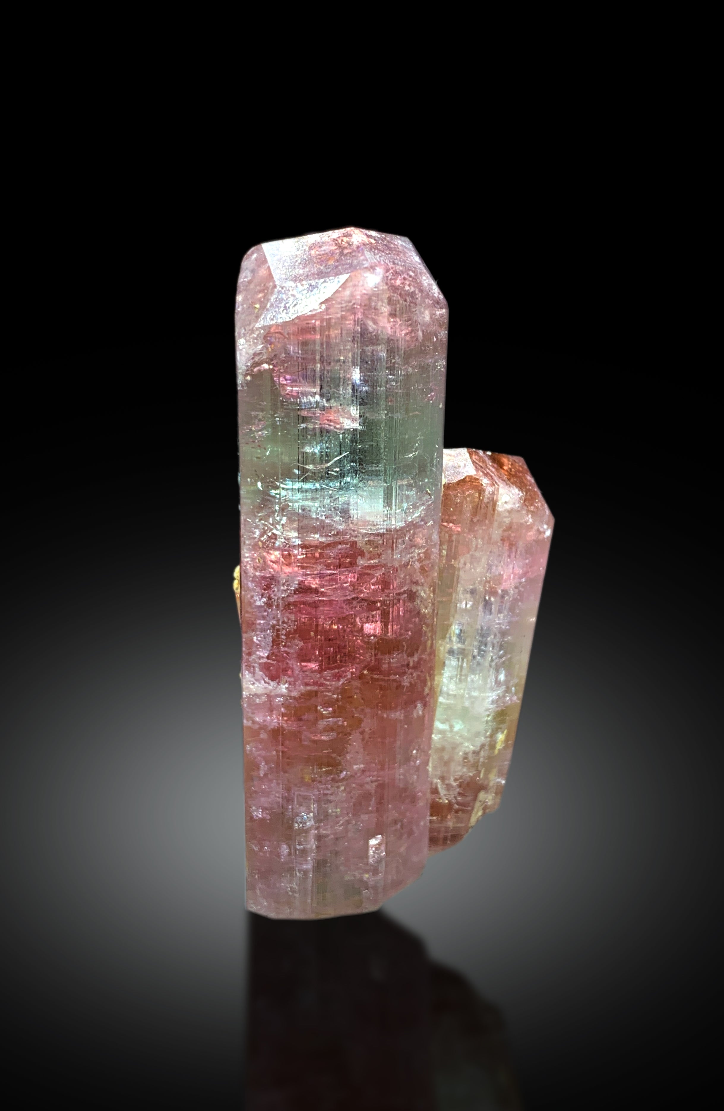 Stunning Twinned Bicolor Tourmaline Crystal from Paprok Afghanistan - 53 gram