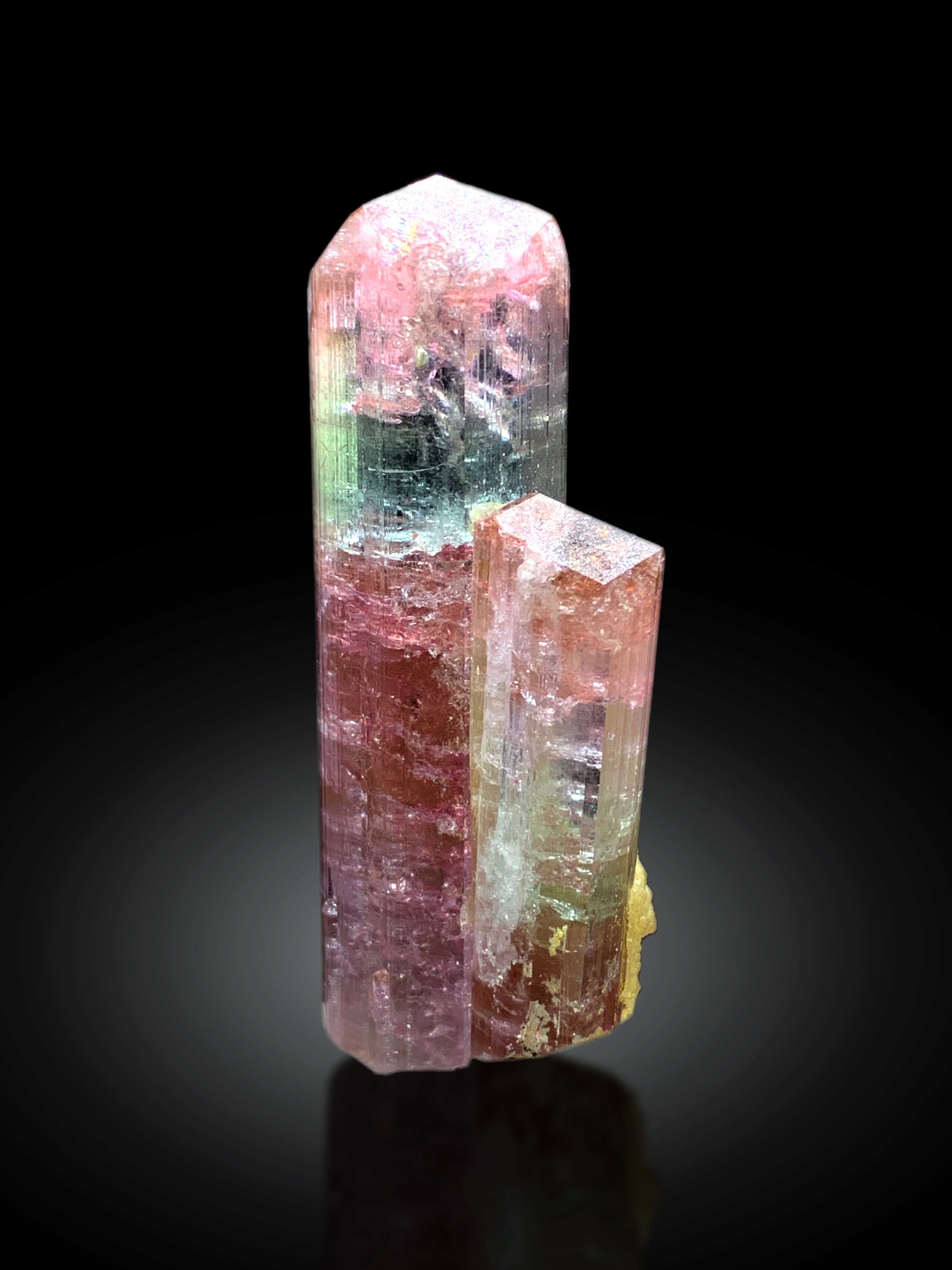 Stunning Twinned Bicolor Tourmaline Crystal from Paprok Afghanistan - 53 gram