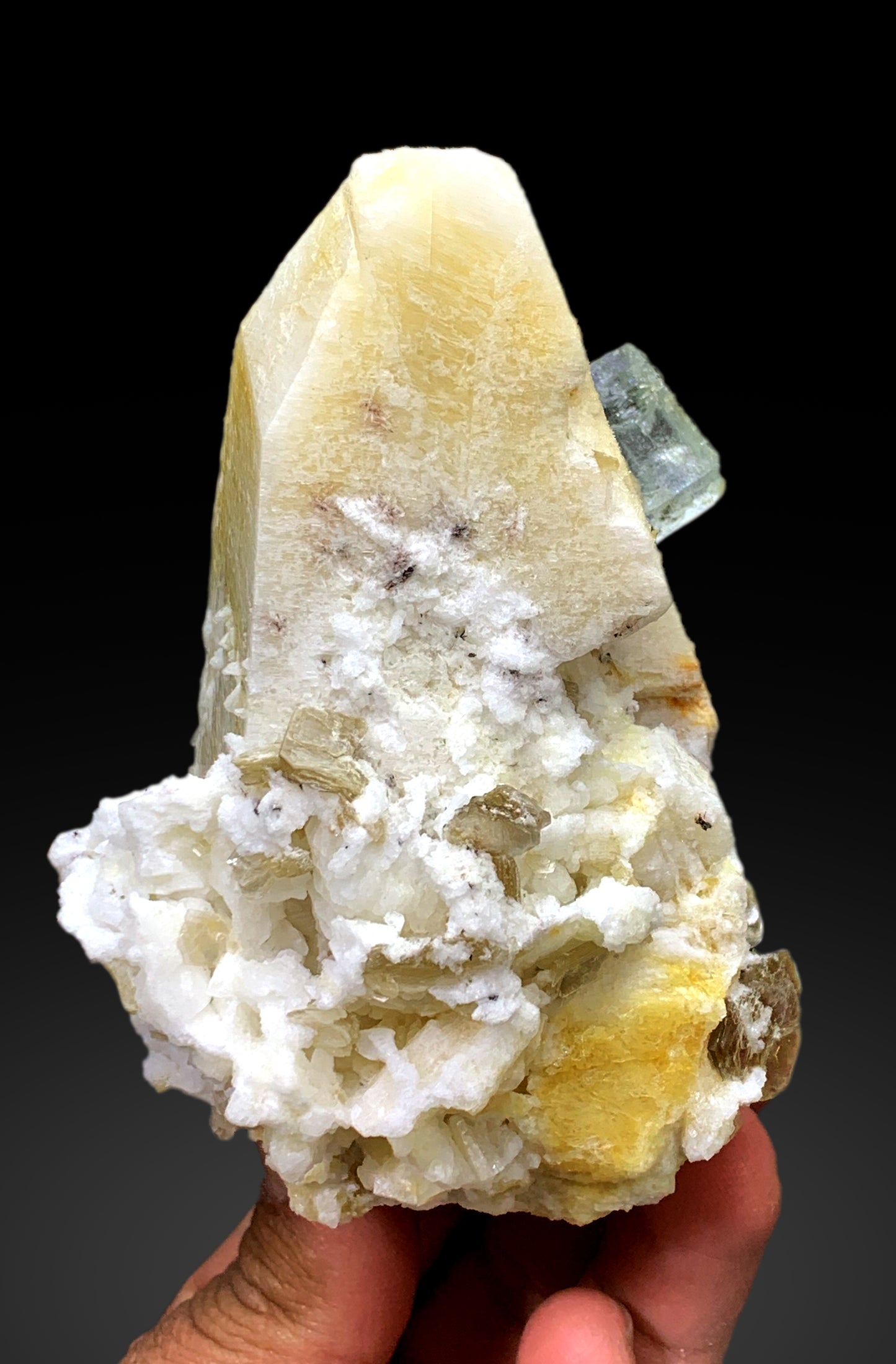 Blue Aquamarine on Microcline Feldspar from Shigar valley Pakistan - 549 grams