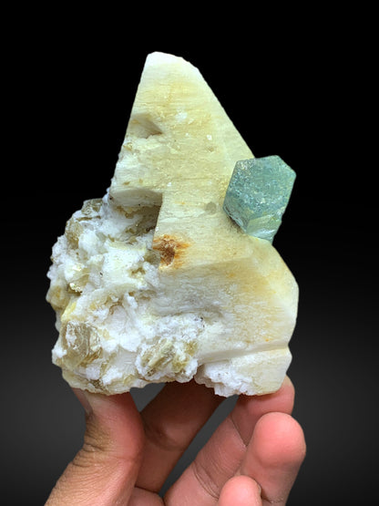 Blue Aquamarine on Microcline Feldspar from Shigar valley Pakistan - 549 grams