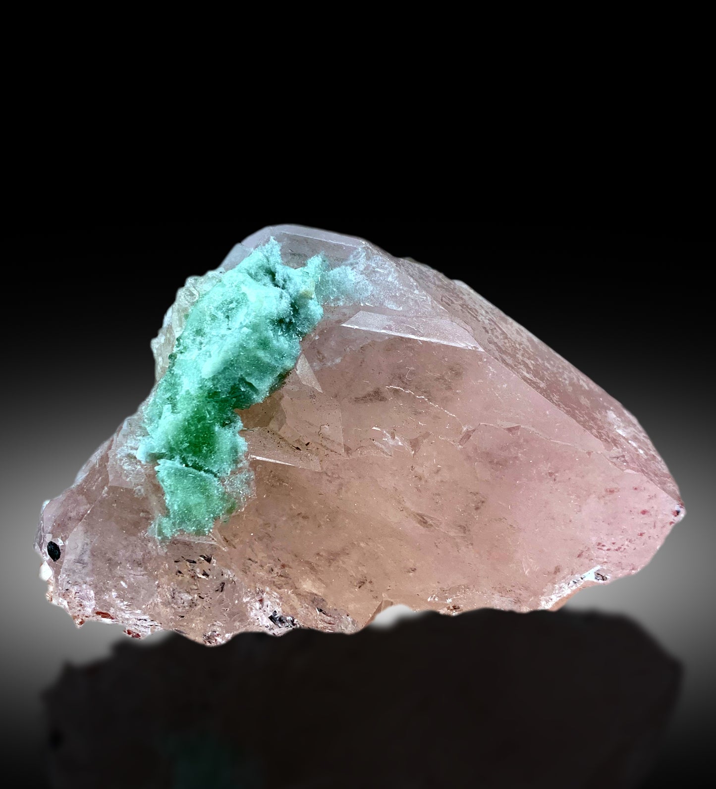 Pink Morganite with Green Tourmalines and Quartz, Morganite Specimen, Tourmaline Cluster, Mineral Specimen, Raw Gemstone, 270 g