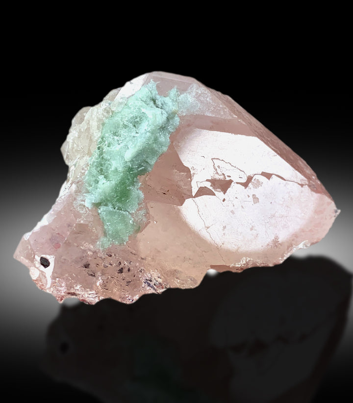 Pink Morganite with Green Tourmalines and Quartz, Morganite Specimen, Tourmaline Cluster, Mineral Specimen, Raw Gemstone, 270 g