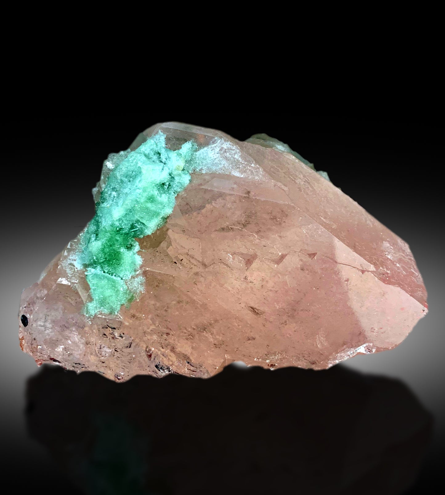 Pink Morganite with Green Tourmalines and Quartz, Morganite Specimen, Tourmaline Cluster, Mineral Specimen, Raw Gemstone, 270 g