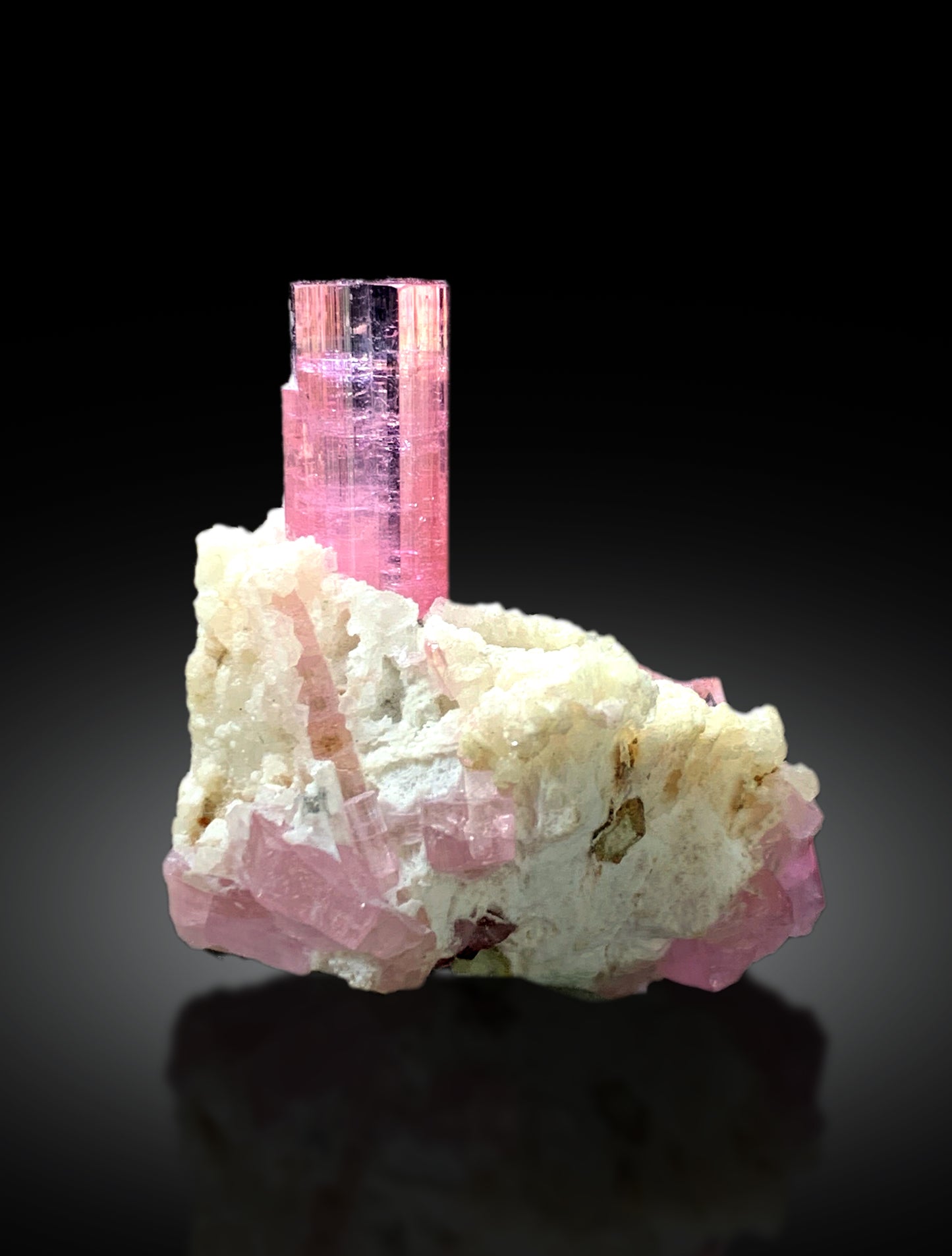 Natural Pink Color Tourmaline Crystals with Albite from Pachigram, Afghanistan - 13 gram