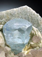 Sky Blue Color Aquamarine woth Quartz on Matrix from Shigar valley Skardu Pakistan - 665 gram