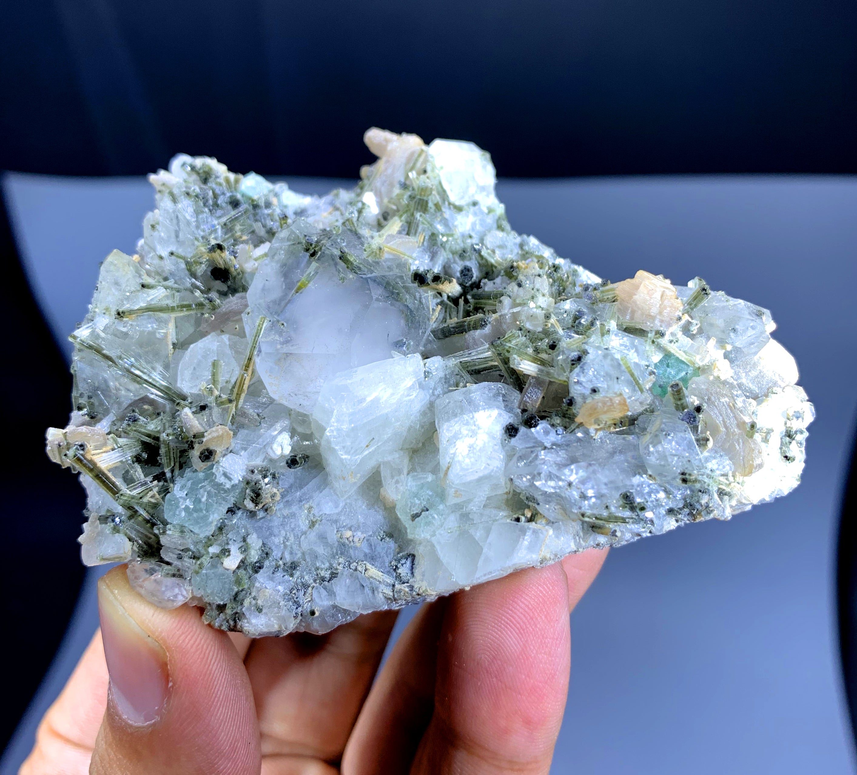 Tourmaline Crystals with Fluorite and Quartz Specimen from Skardu Pakistan - 84 gram