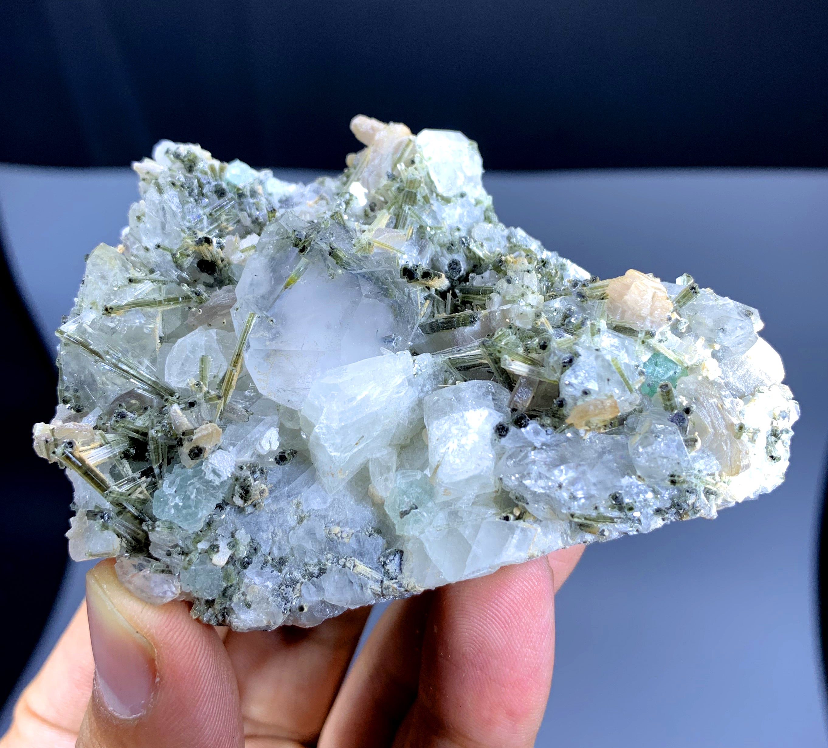 Tourmaline Crystals with Fluorite and Quartz Specimen from Skardu Pakistan - 84 gram