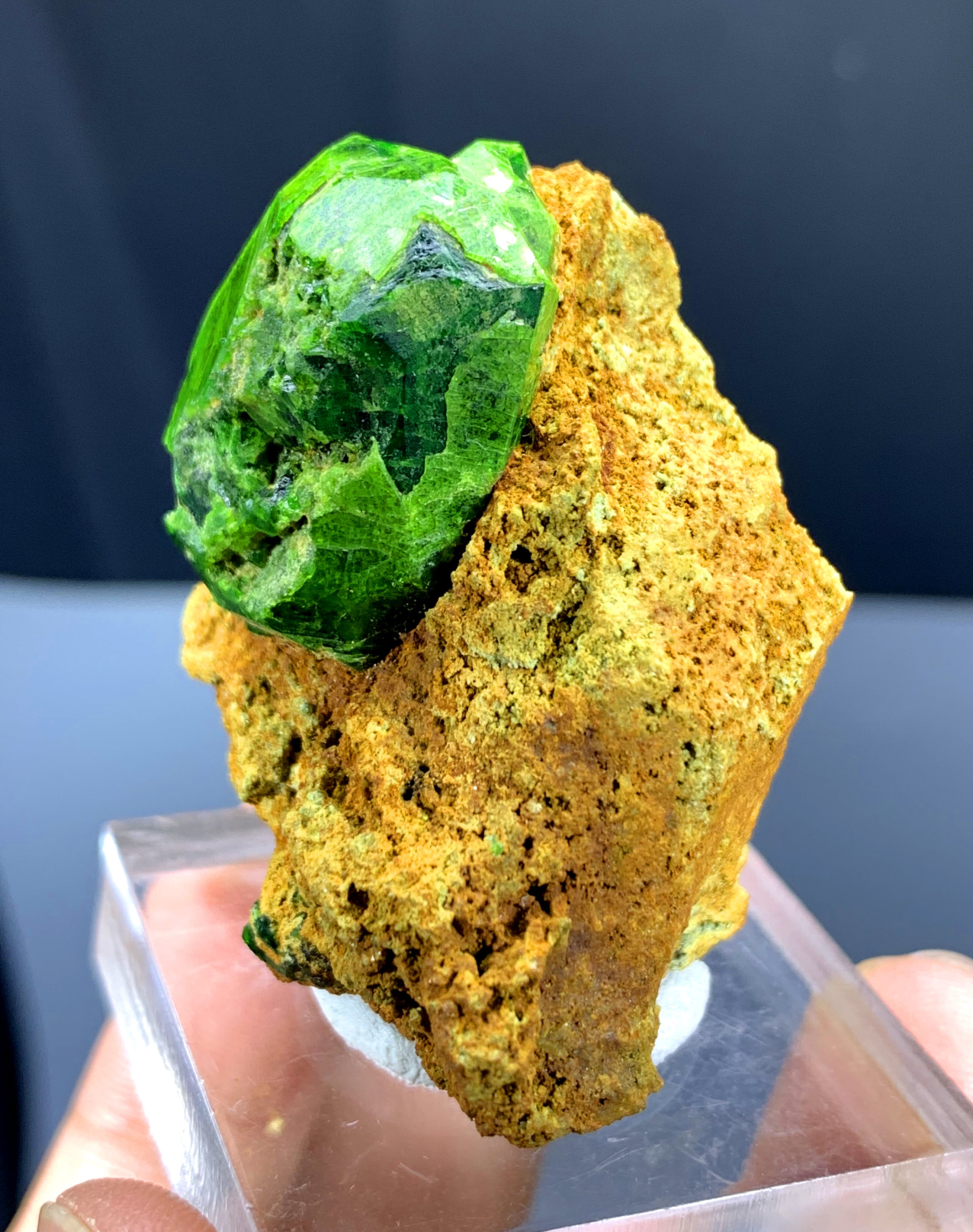 Lush Green Demantoid Garnet on Matrix, Garnet Specimen - 50 gram