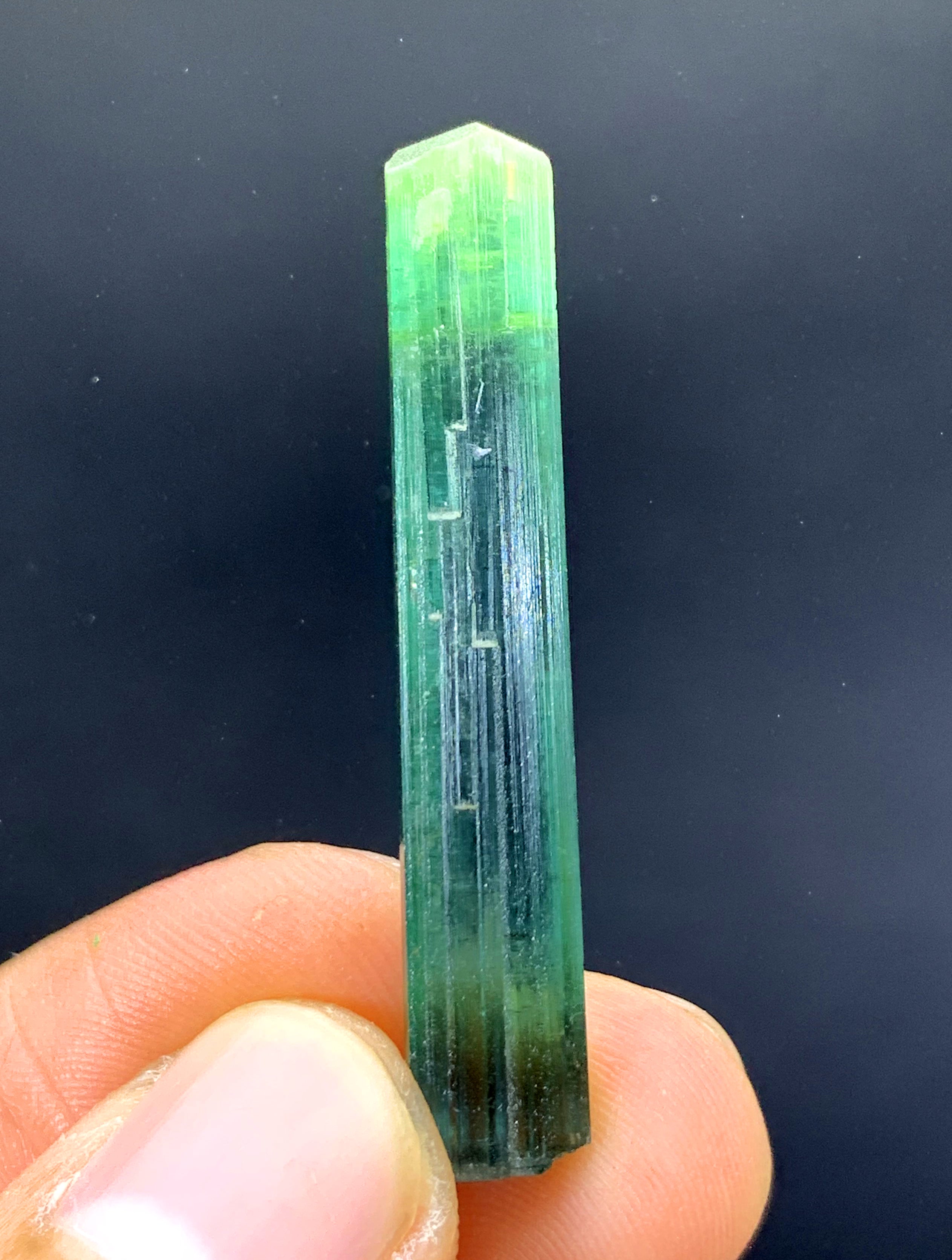 Natural Green Color Tourmaline Crystal, Lipstick Tourmaline, Tourmaline Crystal from Afghanistan - 20.0 carat