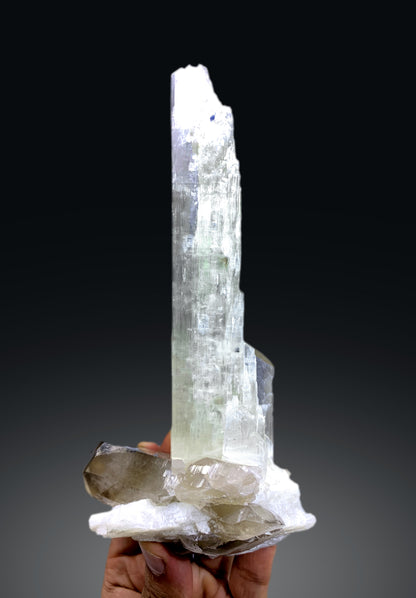 Yellow Triphane Kunzite on Smoky Quartz from Afghanistan - 537 grams