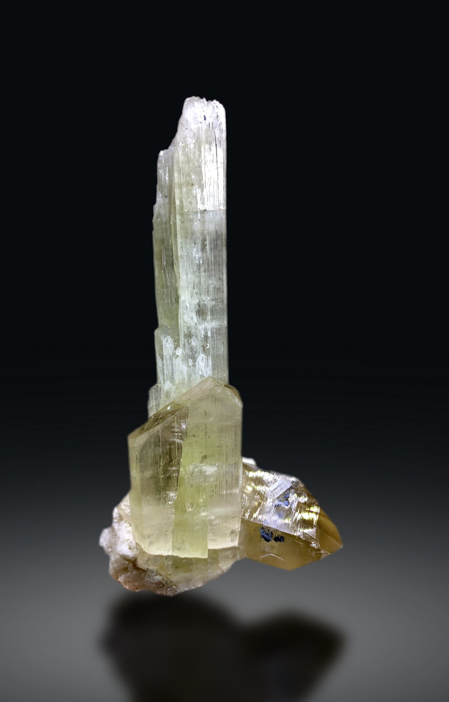 Yellow Triphane Kunzite on Smoky Quartz from Afghanistan - 537 grams
