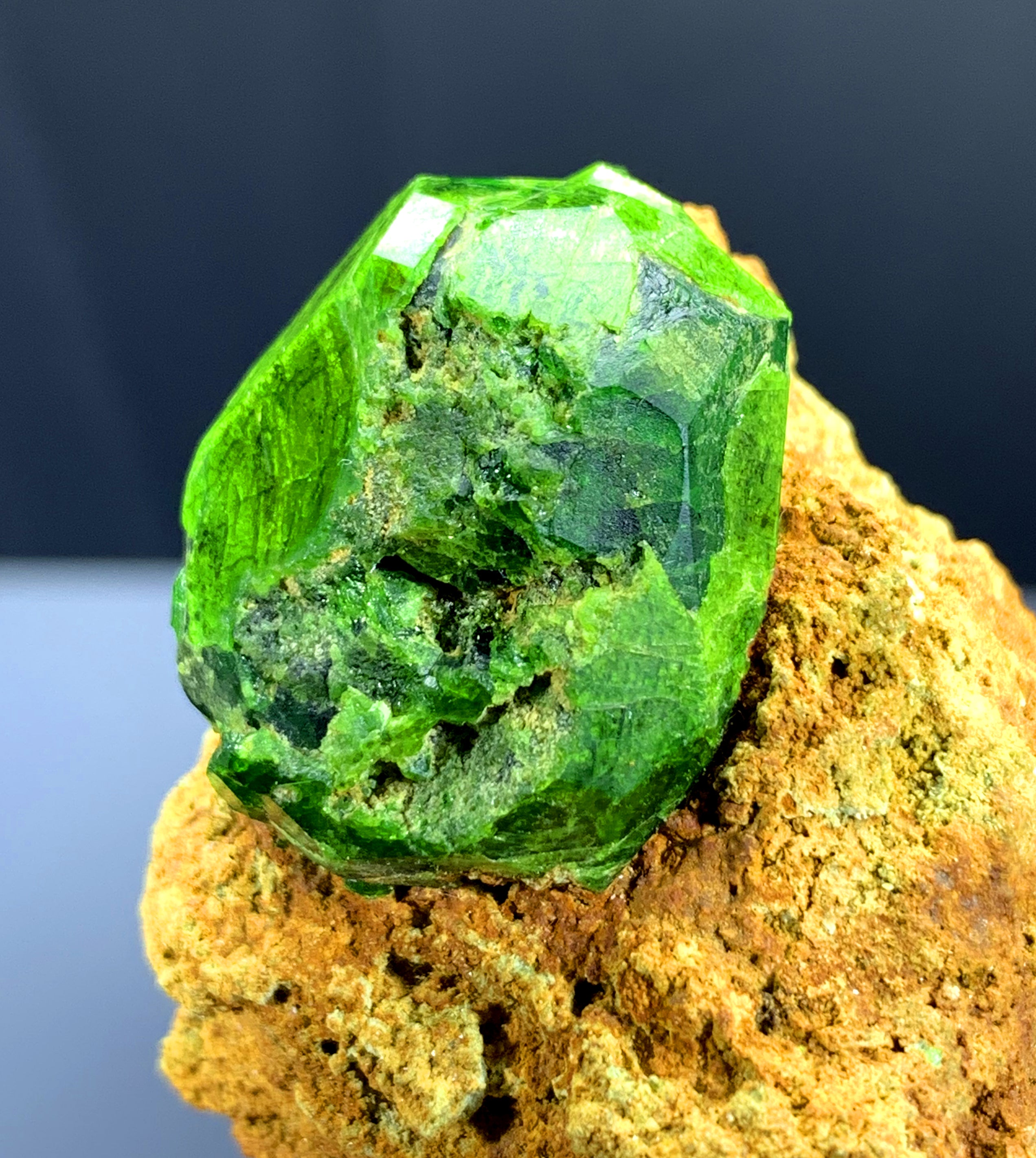 Lush Green Demantoid Garnet on Matrix, Garnet Specimen - 50 gram