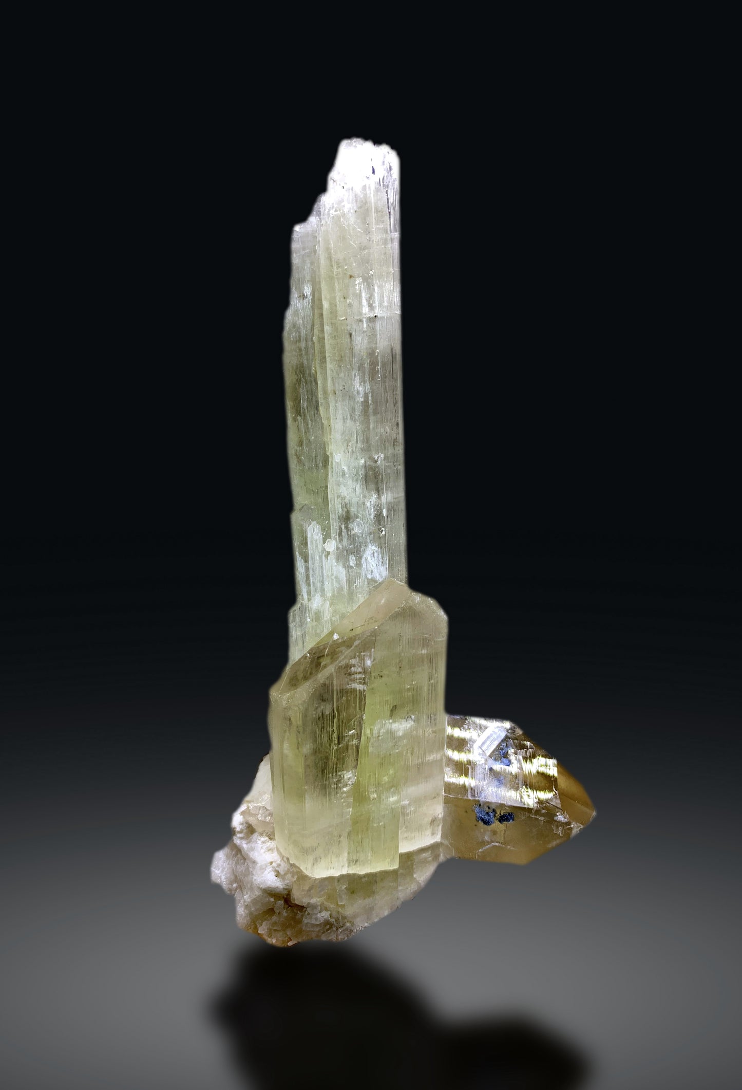 Yellow Triphane Kunzite on Smoky Quartz from Afghanistan - 537 grams