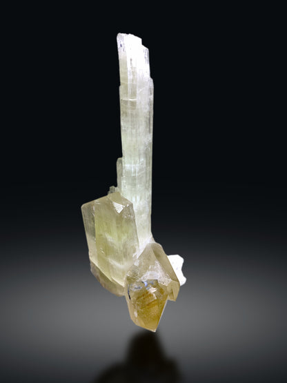 Yellow Triphane Kunzite on Smoky Quartz from Afghanistan - 537 grams