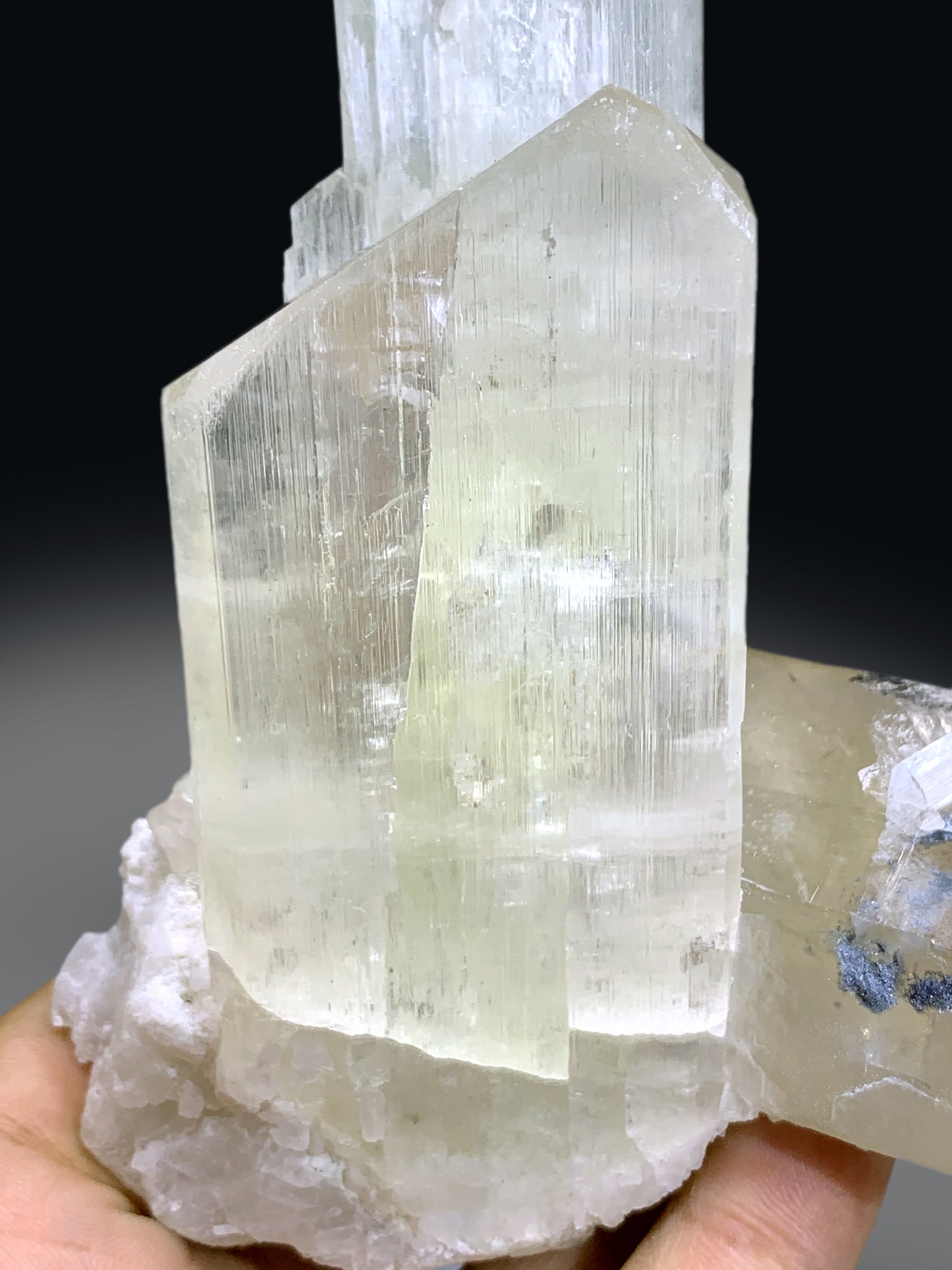Yellow Triphane Kunzite on Smoky Quartz from Afghanistan - 537 grams