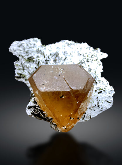 Topaz crystal on Green Tourmalines from Skardu Pakistan - 327 grams