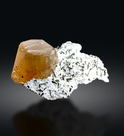 Topaz crystal on Green Tourmalines from Skardu Pakistan - 327 grams