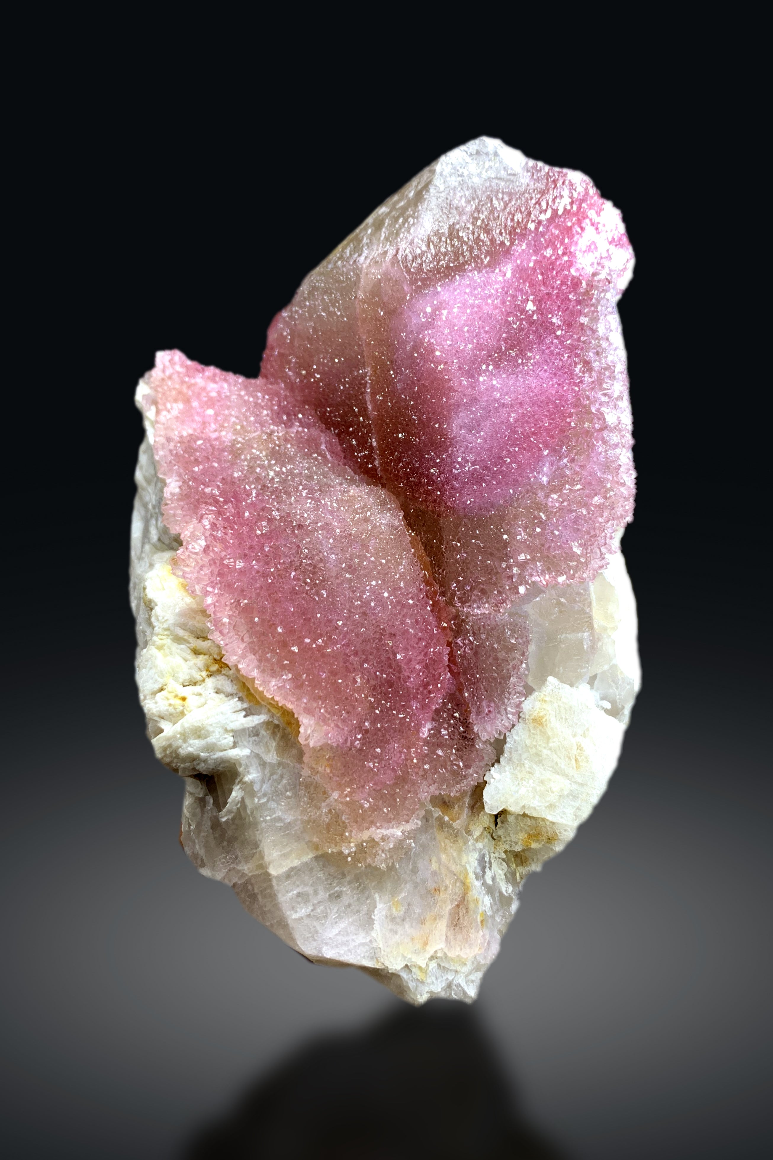 Crystallized Pink Rose Quartz on Smoky Quartz from Paprok Afghanistan - 1292 grams