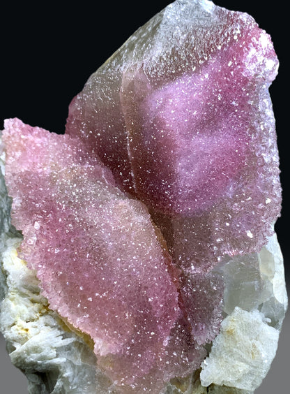 Crystallized Pink Rose Quartz on Smoky Quartz from Paprok Afghanistan - 1292 grams