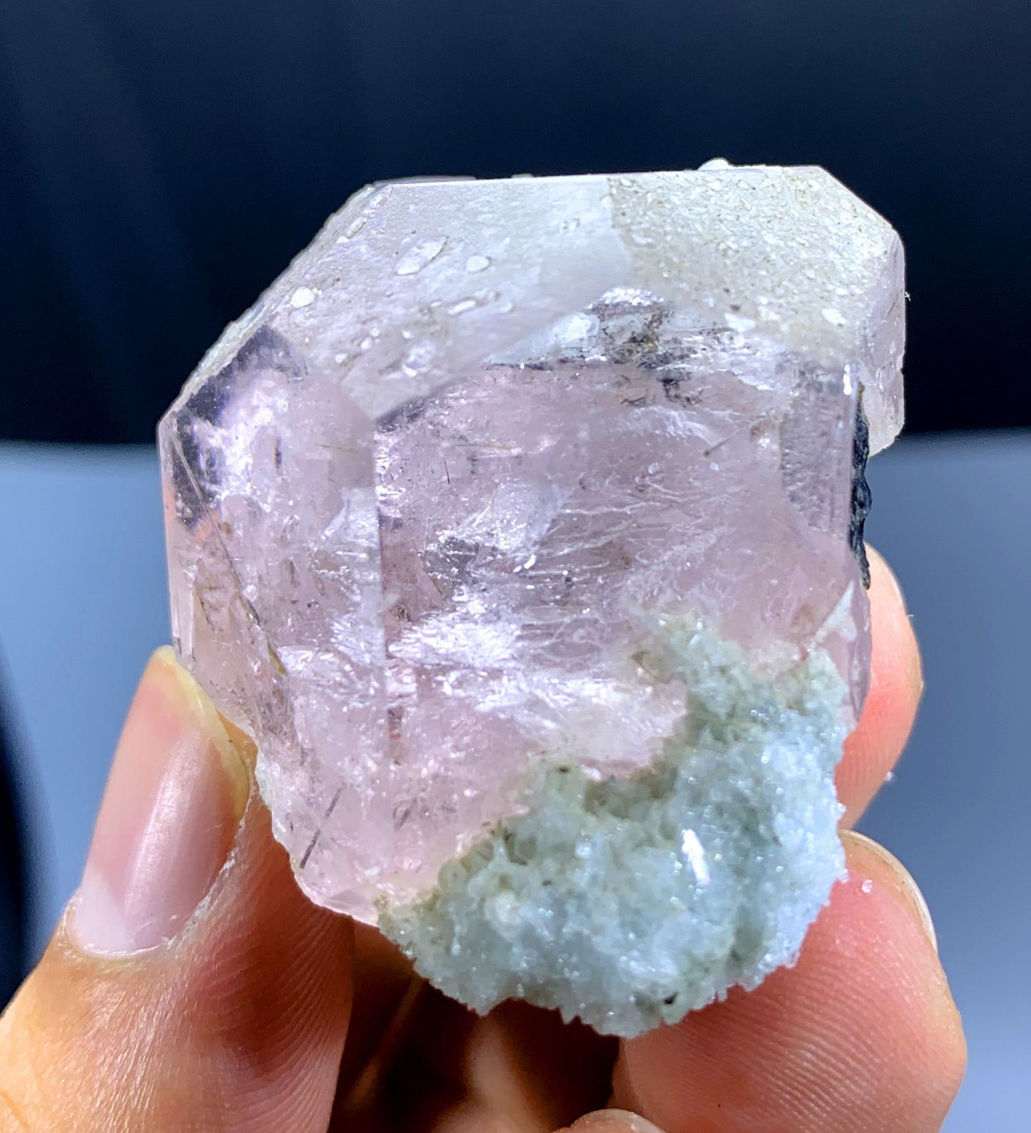 Pink Morganite with Green Tourmalines from Afghanistan - 52 gram