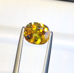 Sparkling Full Fire Sphene Titanite Gemstone With Strong Trichroism, Loose Gemstone, Oval Cut Faceted Rare Sphene - 2.00 CT