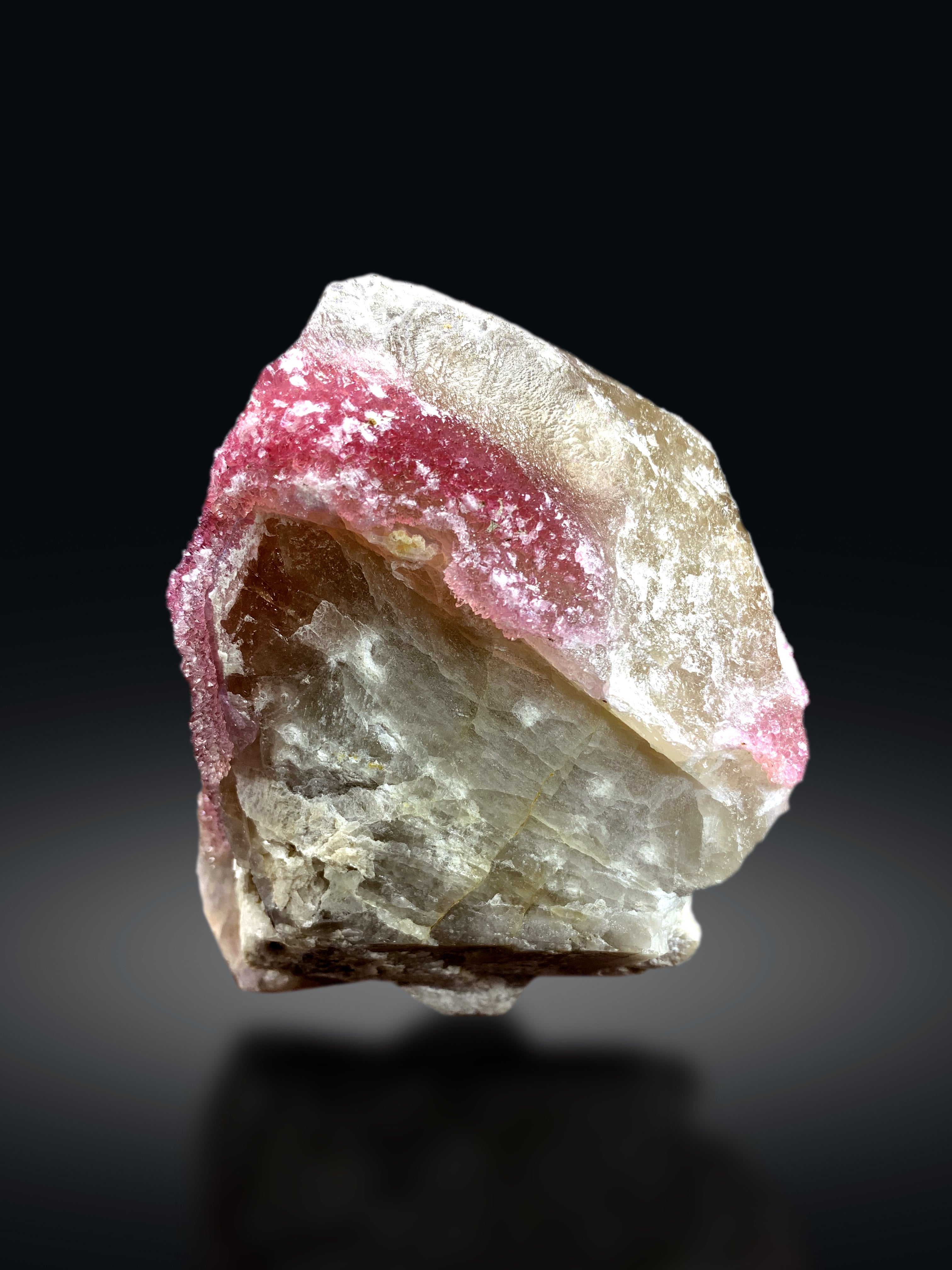 Crystallized Pink Rose Quartz on Smoky Quartz from Paprok Afghanistan - 1292 grams