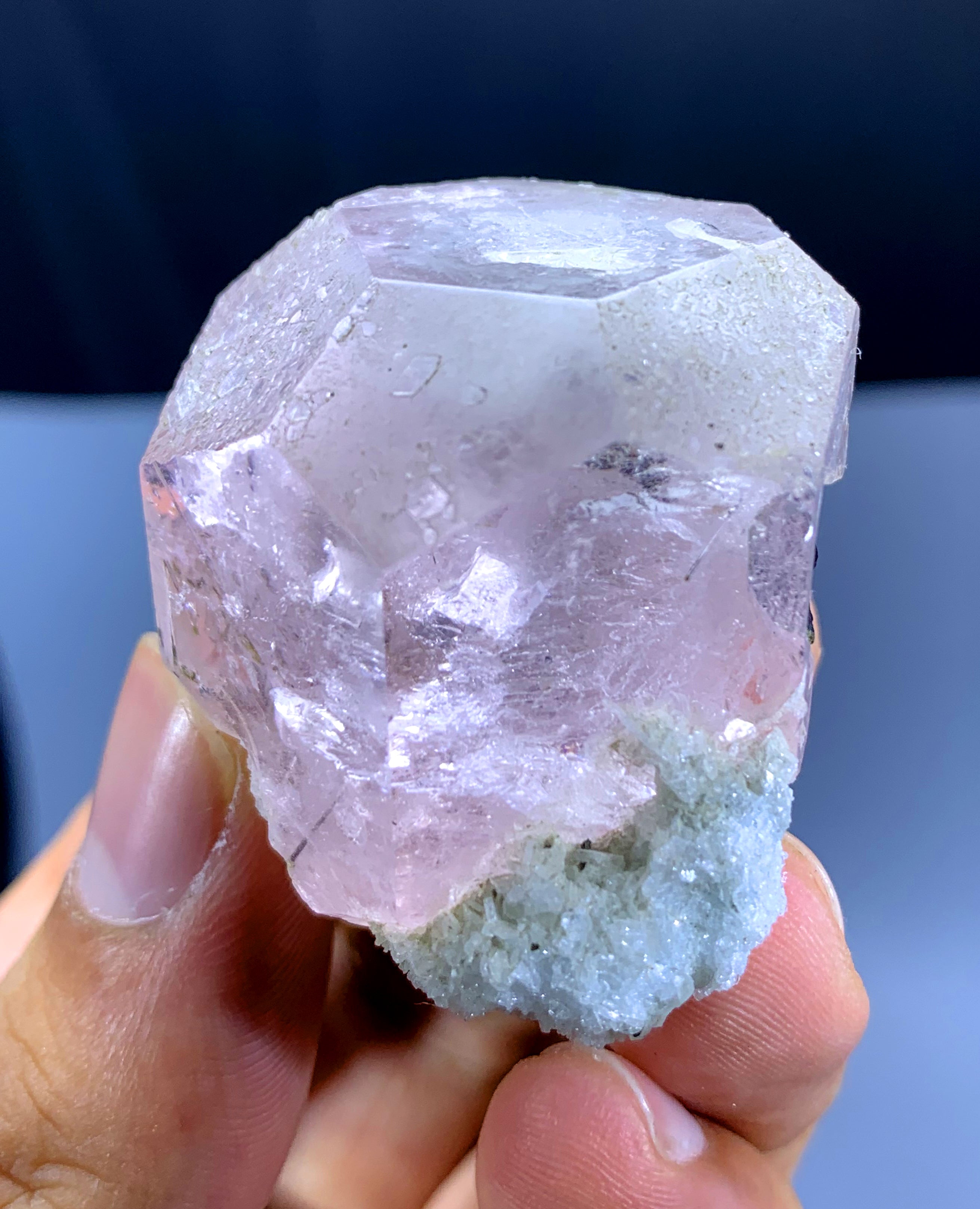 Pink Morganite with Green Tourmalines from Afghanistan - 52 gram