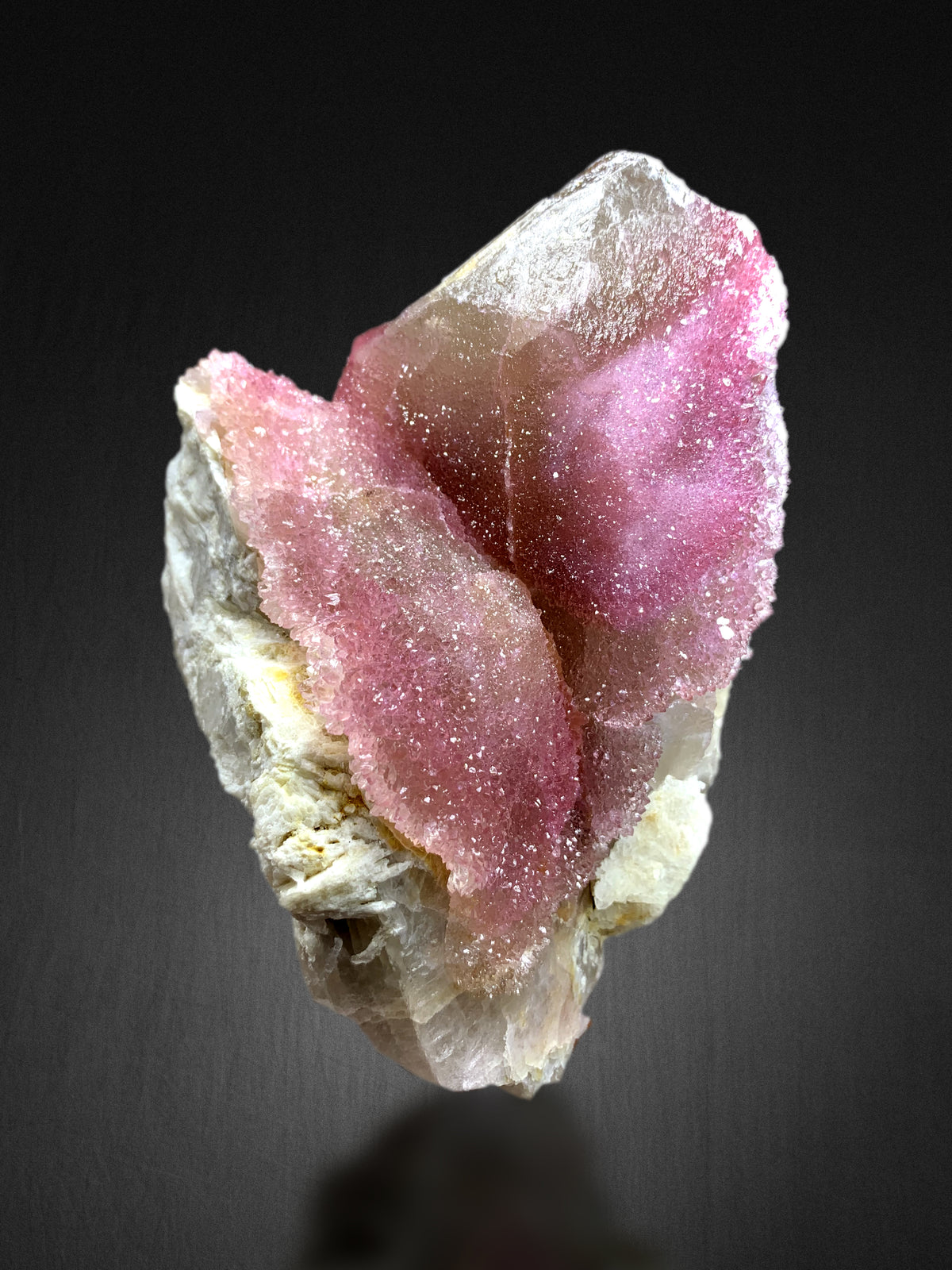 Crystallized Pink Rose Quartz on Smoky Quartz from Paprok Afghanistan - 1292 grams