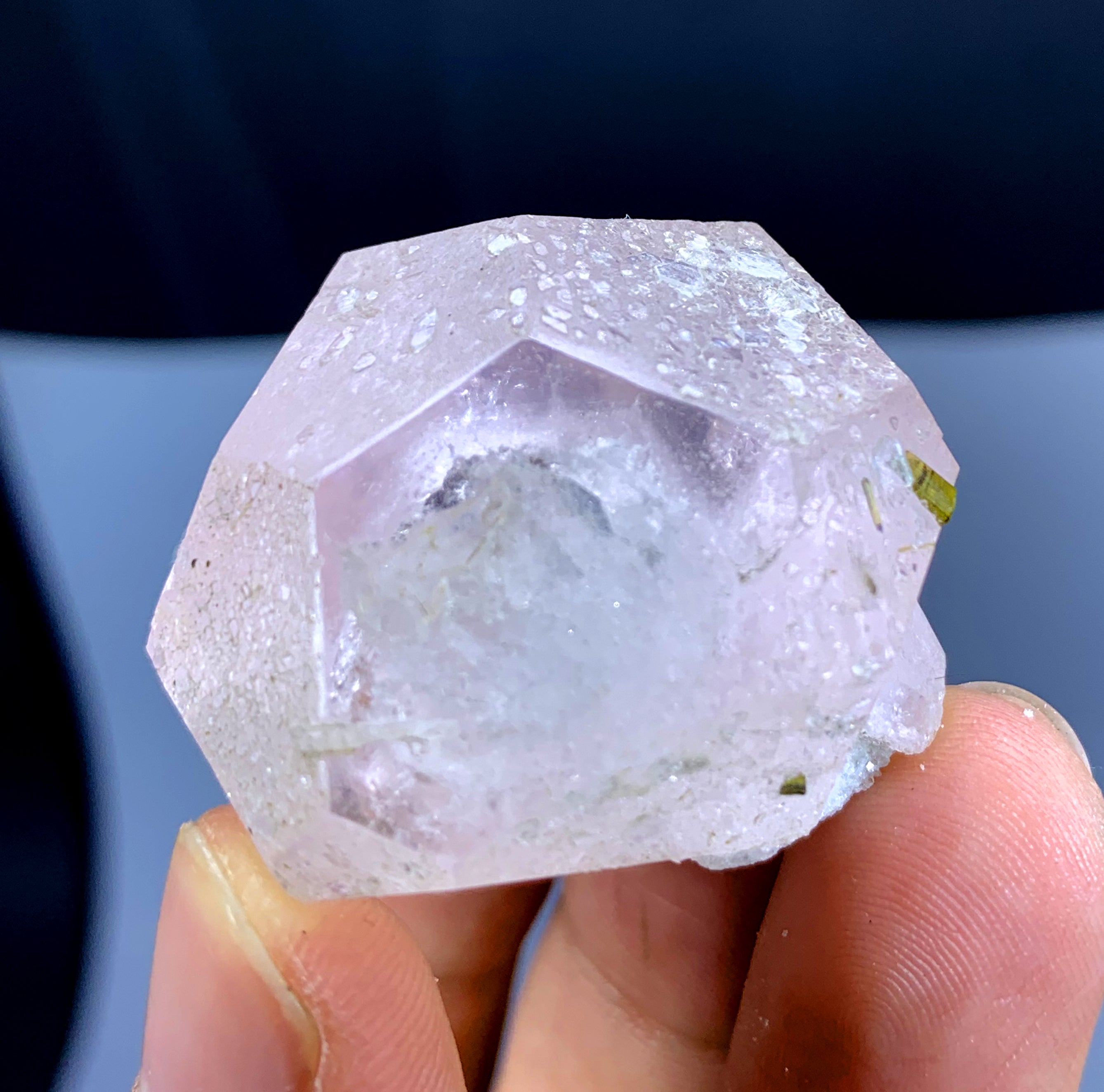 Pink Morganite with Green Tourmalines from Afghanistan - 52 gram