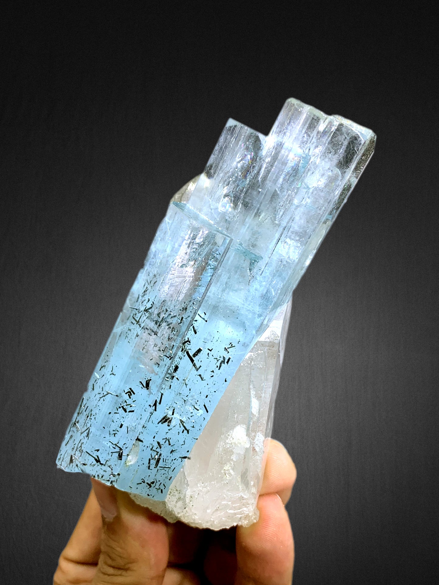 Top Grade Gemmy Aquamarine on Quartz from Shigar valley Pakistan - 305 grams
