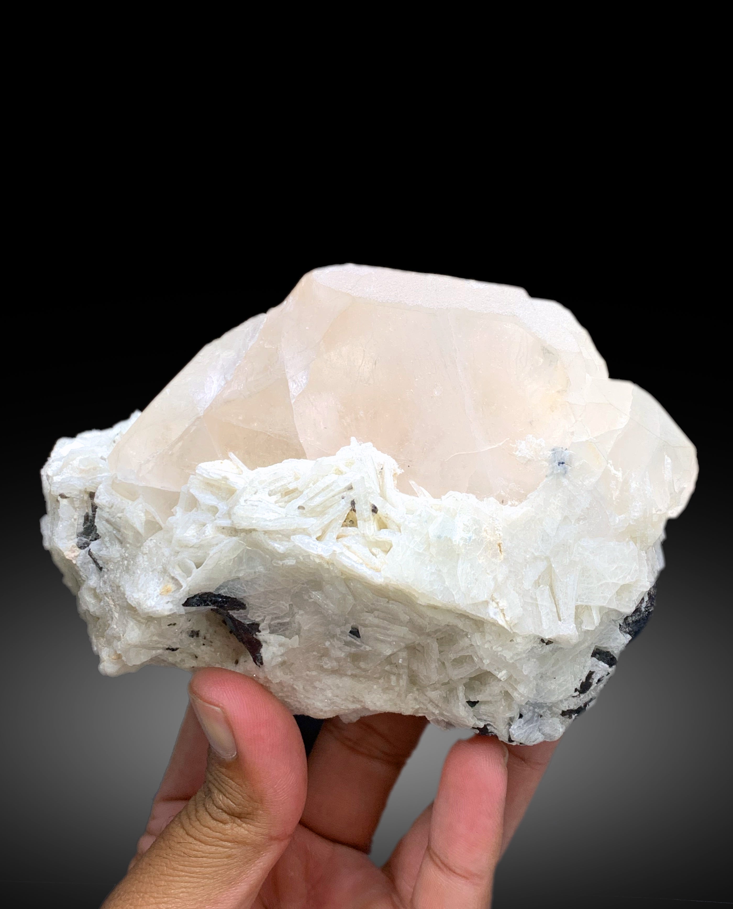 Peach Pink Color Morganite with Cleavelandite Albite Specimen from Dara-i-Pech Afghanistan - 1047 gram