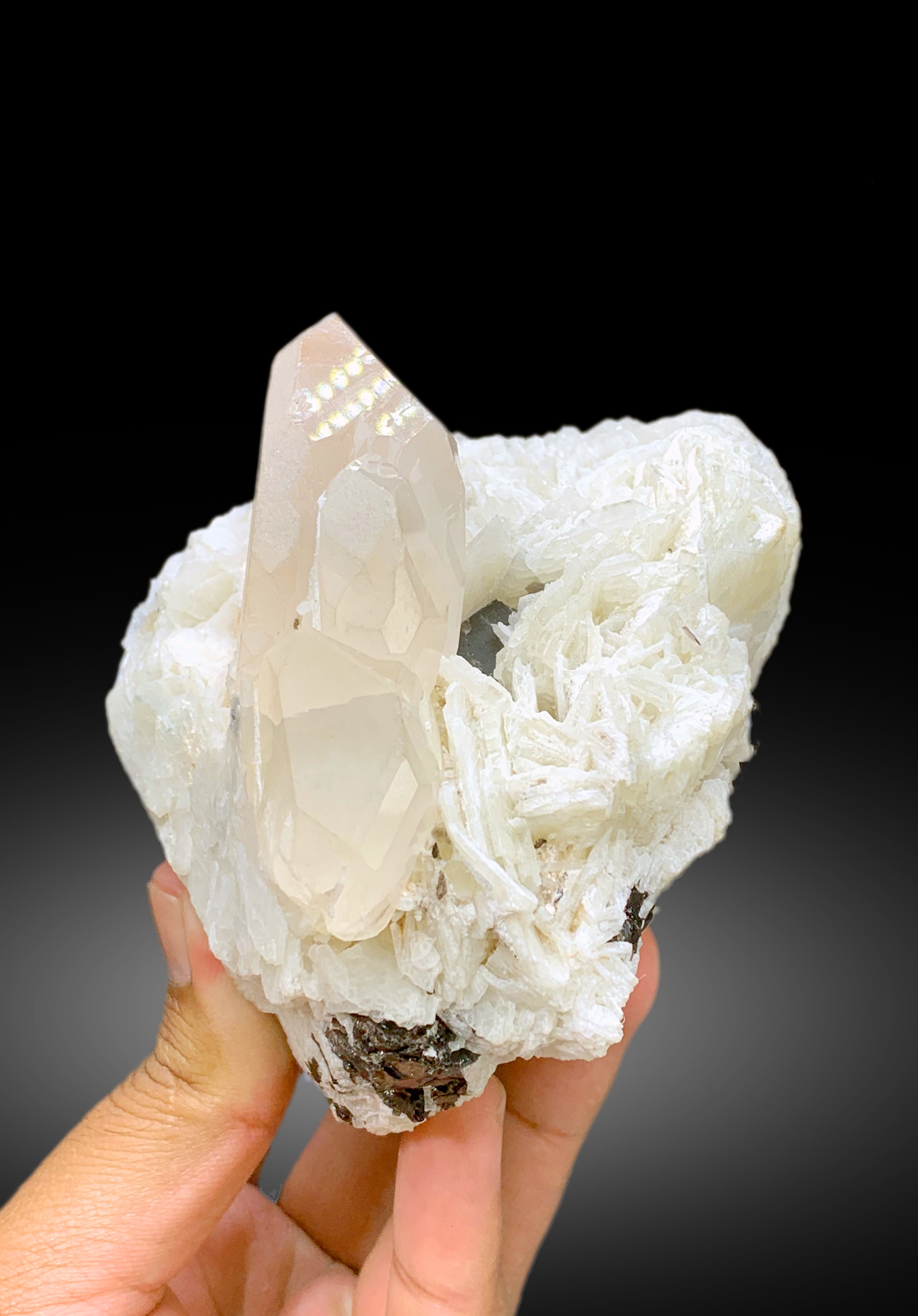 Peach Pink Color Morganite with Cleavelandite Albite Specimen from Dara-i-Pech Afghanistan - 1047 gram