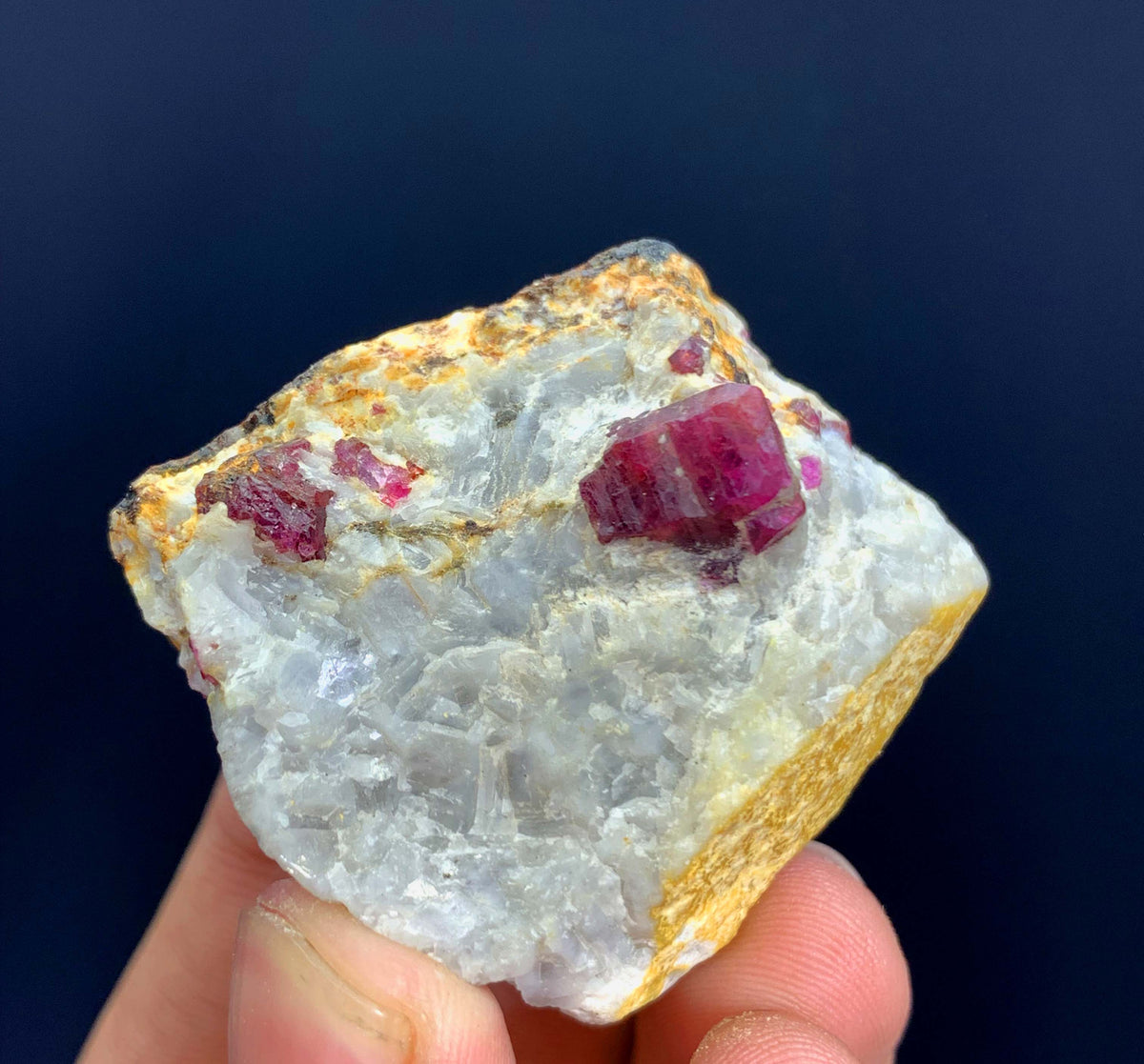 Pink Ruby Crystals On Matrix From Afghanistan - 34 Grams