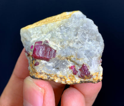Pink Ruby Crystals On Matrix From Afghanistan - 34 Grams