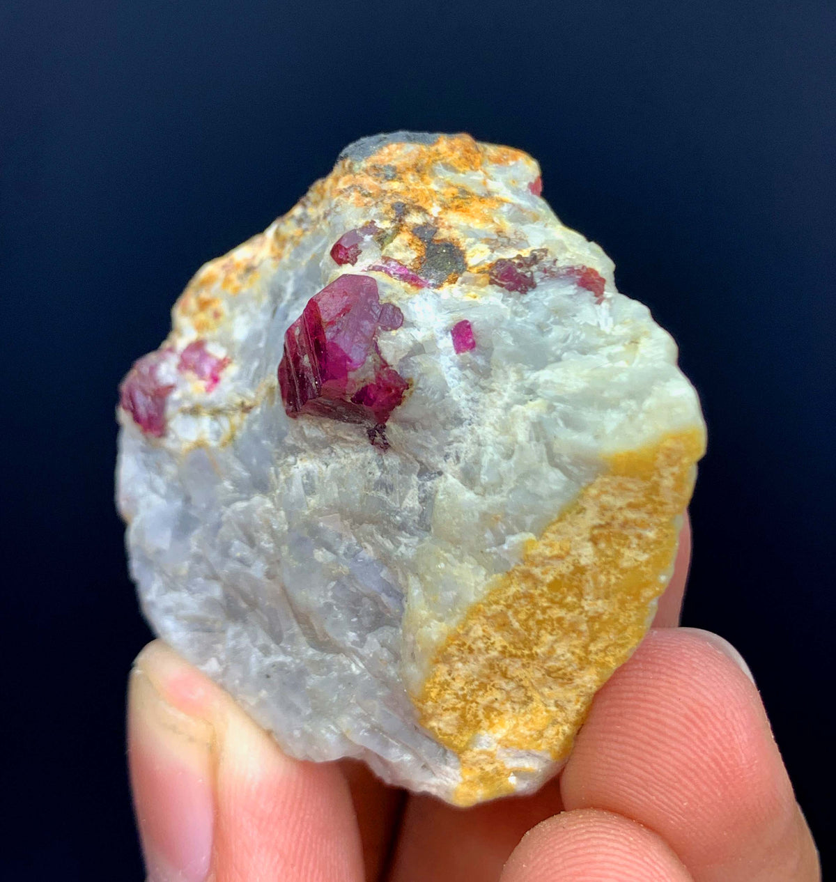 Pink Ruby Crystals On Matrix From Afghanistan - 34 Grams