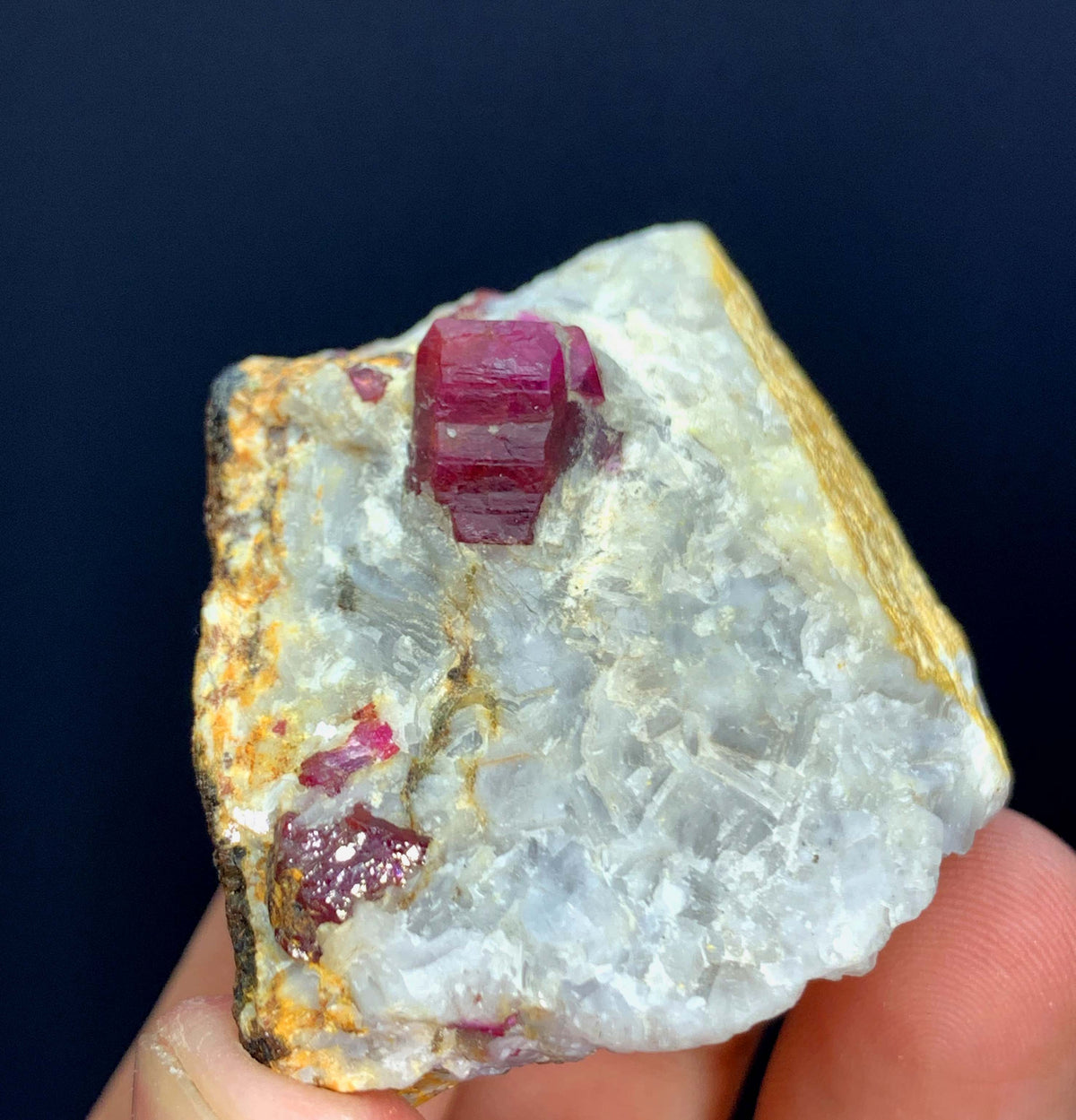 Pink Ruby Crystals On Matrix From Afghanistan - 34 Grams