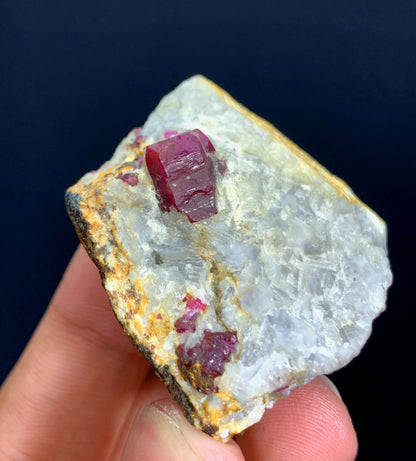 Pink Ruby Crystals On Matrix From Afghanistan - 34 Grams