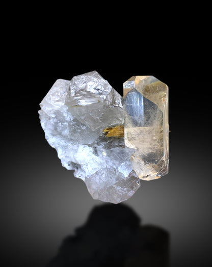 Natural Topaz Crystal on Quartz and Mica from Pakistan - 229 gram