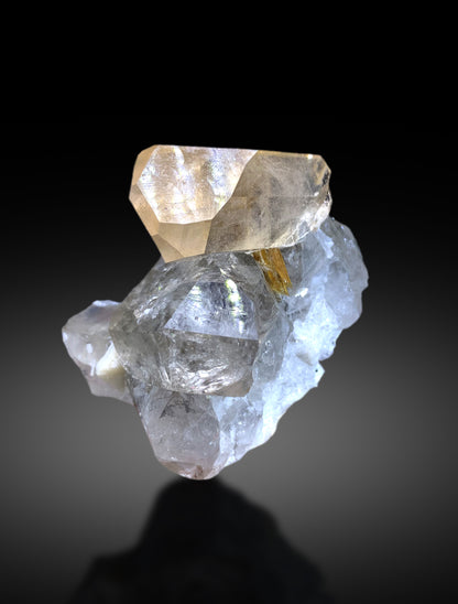 Natural Topaz Crystal on Quartz and Mica from Pakistan - 229 gram