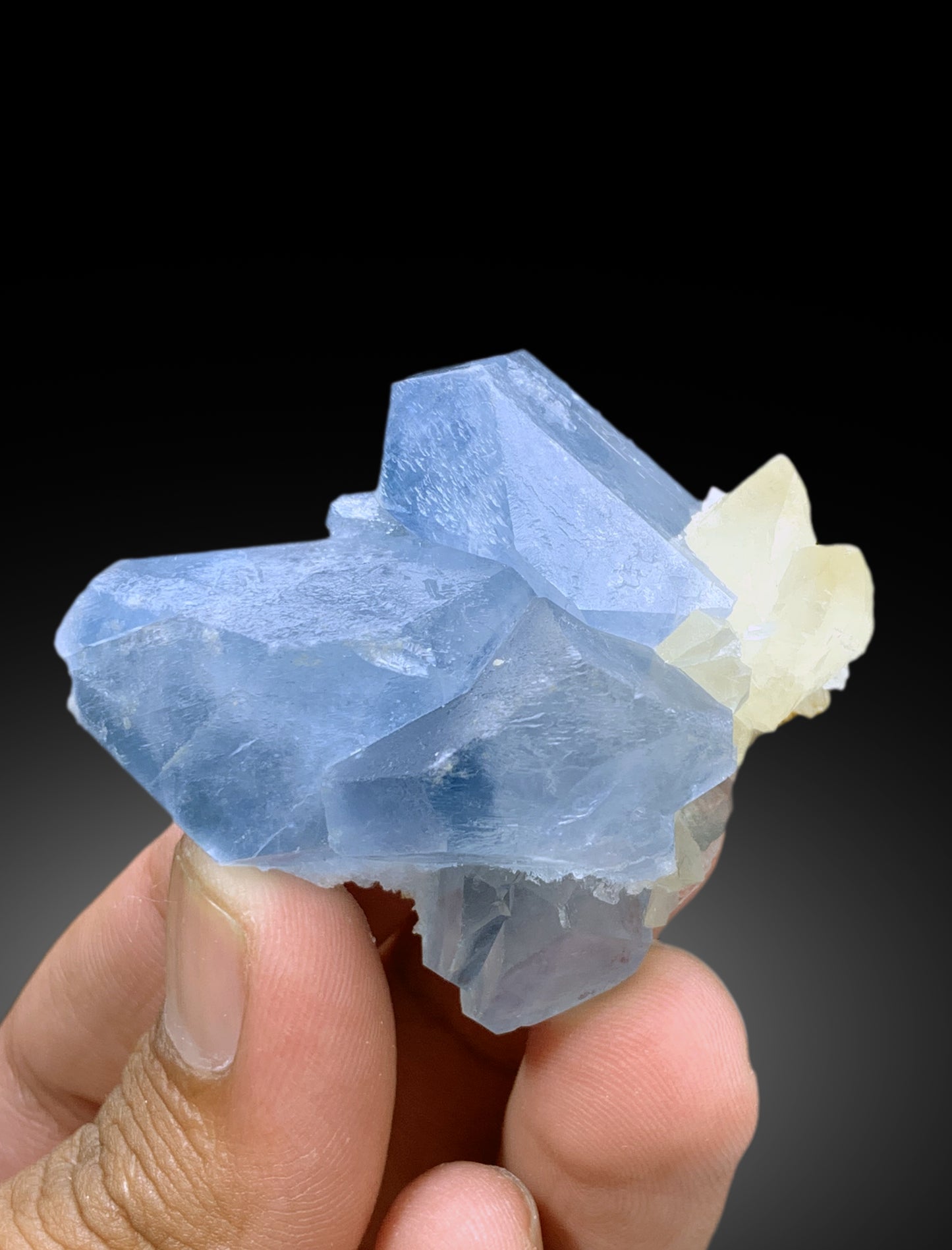 Natural Blue Color Celestine with Calcite from Afghanistan - 100 gram