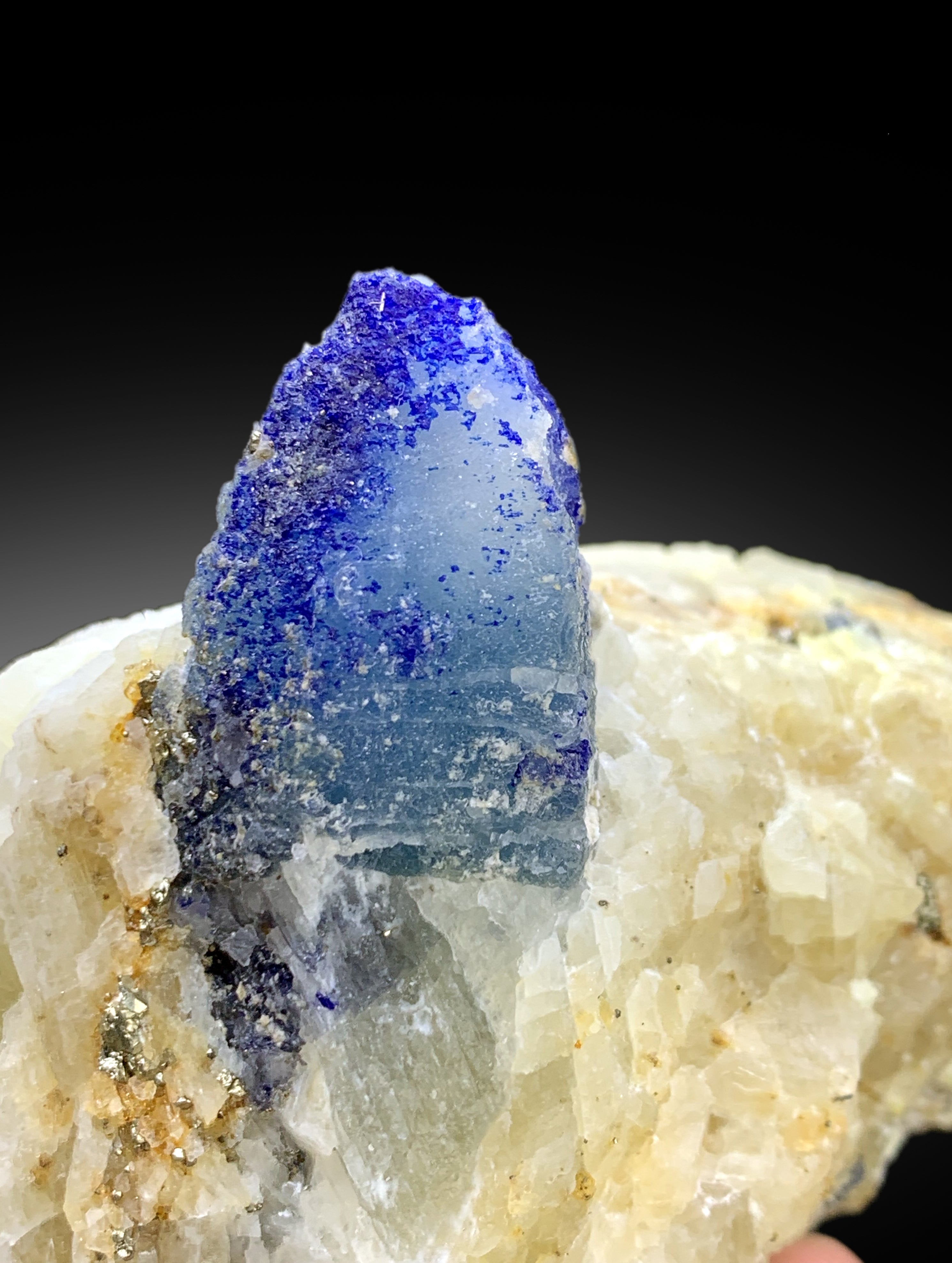 Rare Blue Afghanite with Pyrite on Matrix from Afghanistan - 250 gram