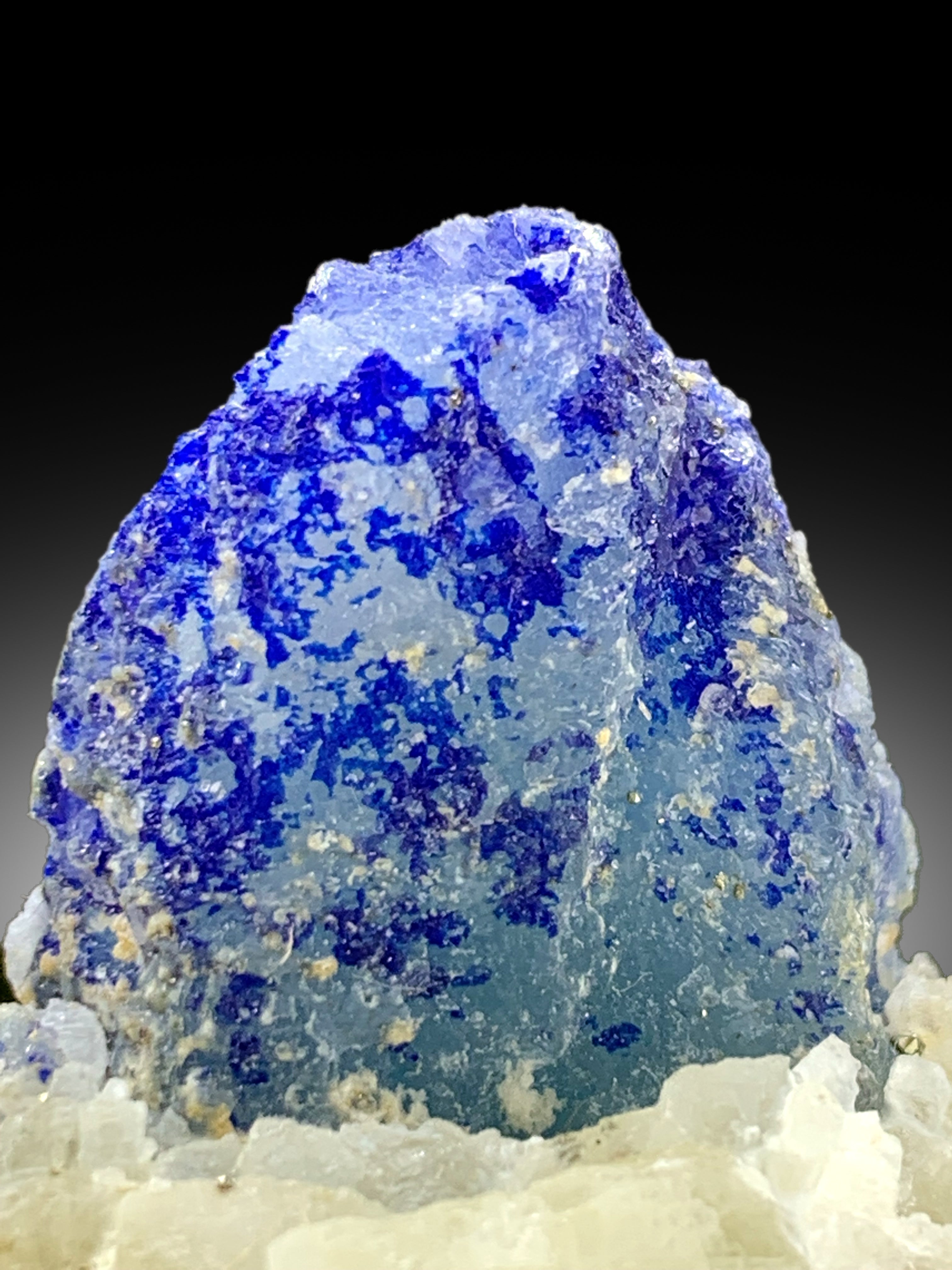 Rare Blue Afghanite with Pyrite on Matrix from Afghanistan - 250 gram