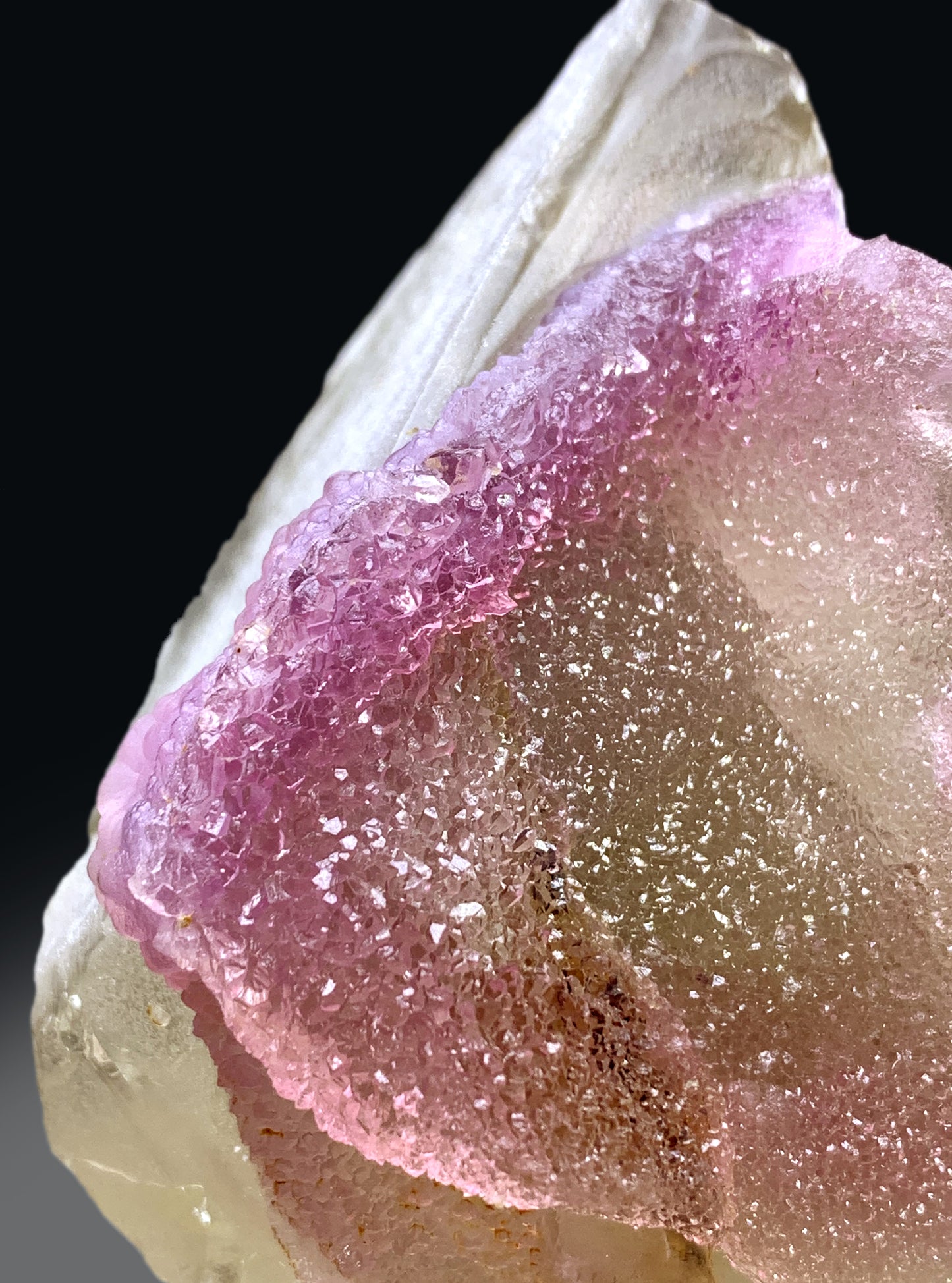 Crystallized Pink Rose Quartz on Smoky Quartz from Paprok Afghanistan - 623 grams