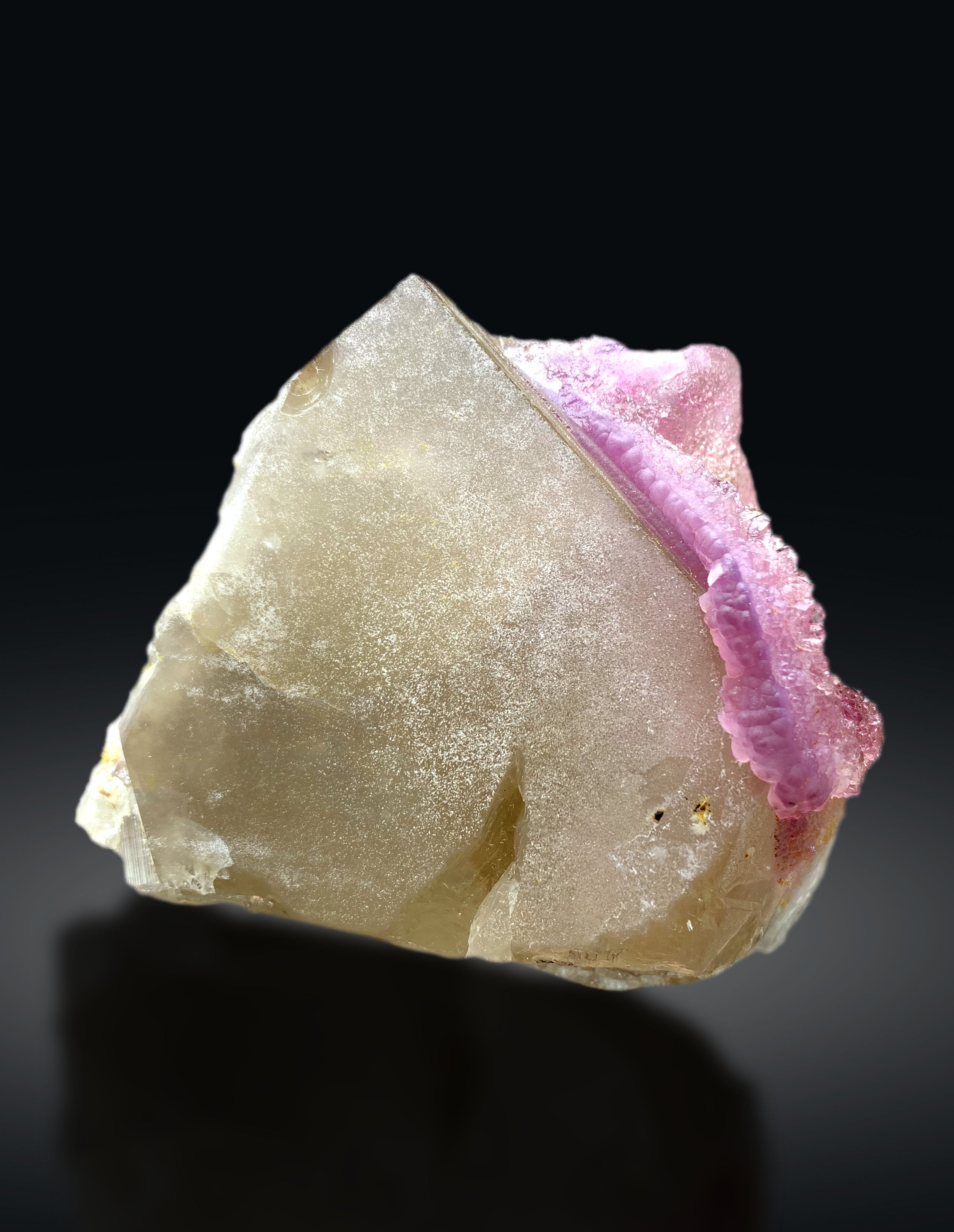 Crystallized Pink Rose Quartz on Smoky Quartz from Paprok Afghanistan - 623 grams