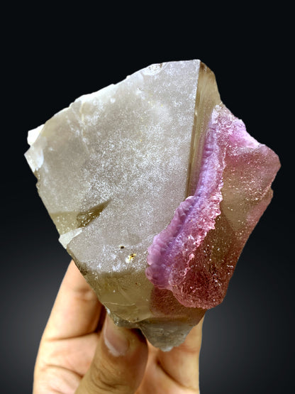 Crystallized Pink Rose Quartz on Smoky Quartz from Paprok Afghanistan - 623 grams