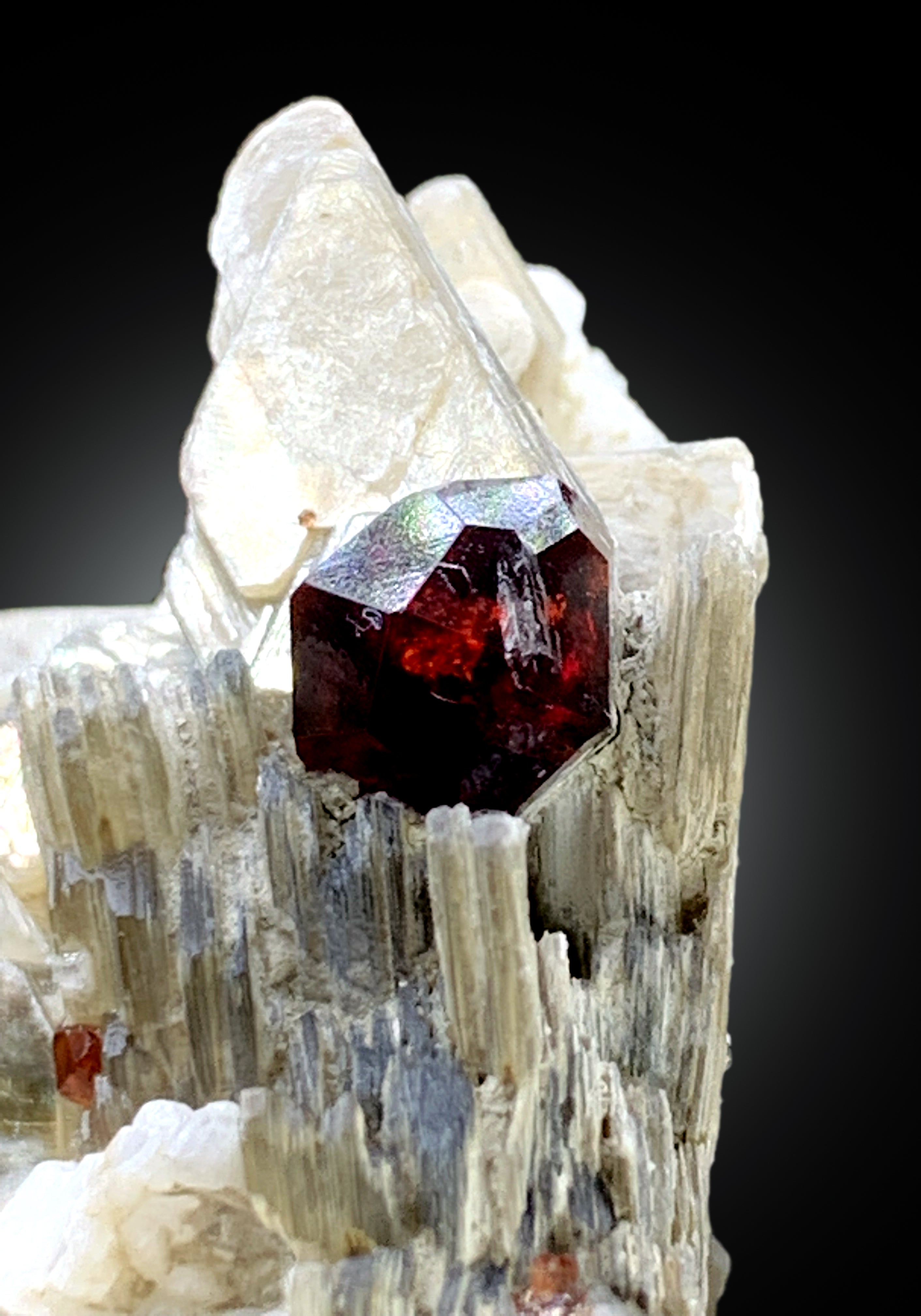 Natural Red Color Garnet on Star Mica from Skardu Pakistan - 53 gram