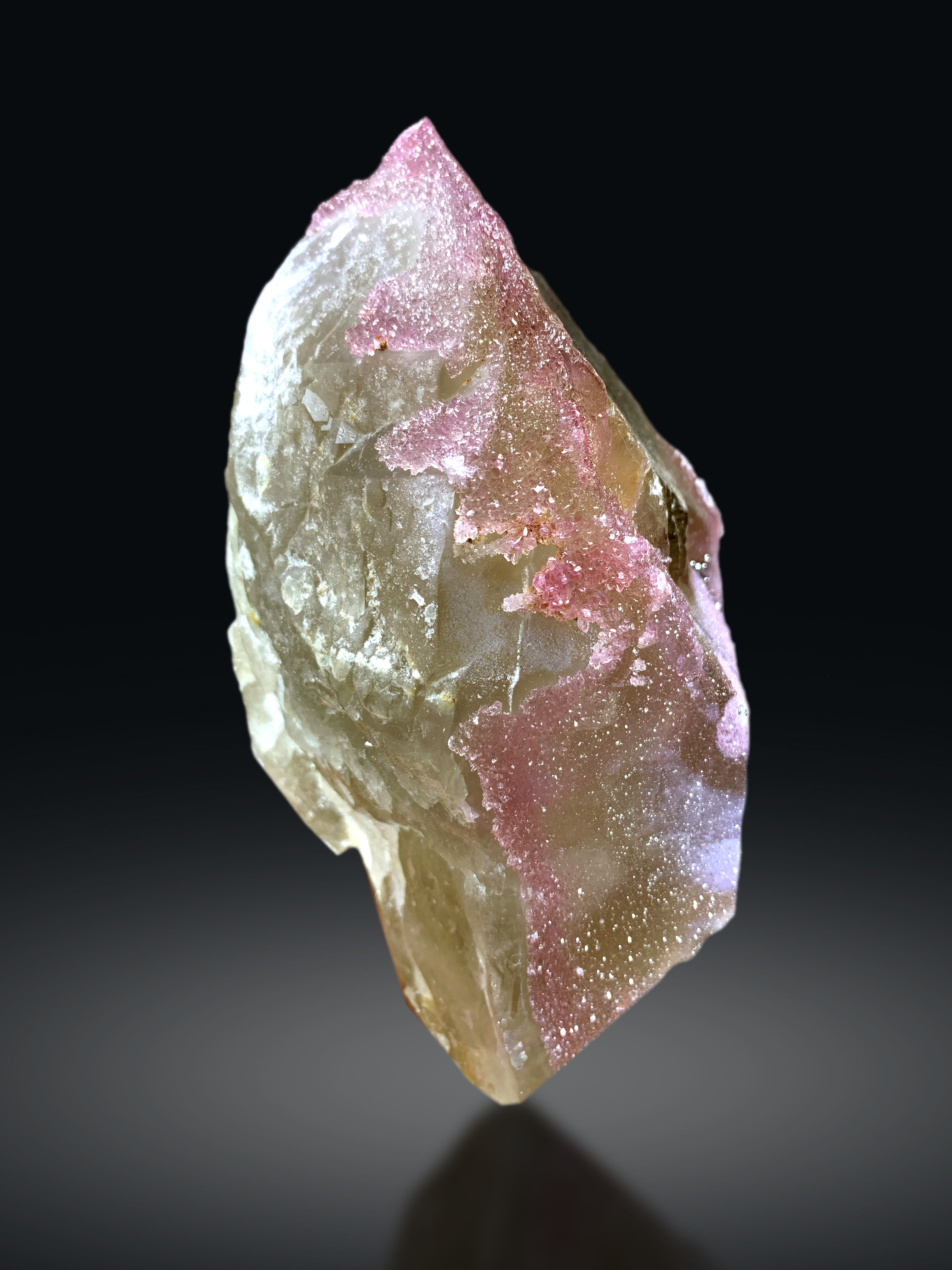 Crystallized Pink Rose Quartz on Smoky Quartz from Paprok Afghanistan - 1717 grams